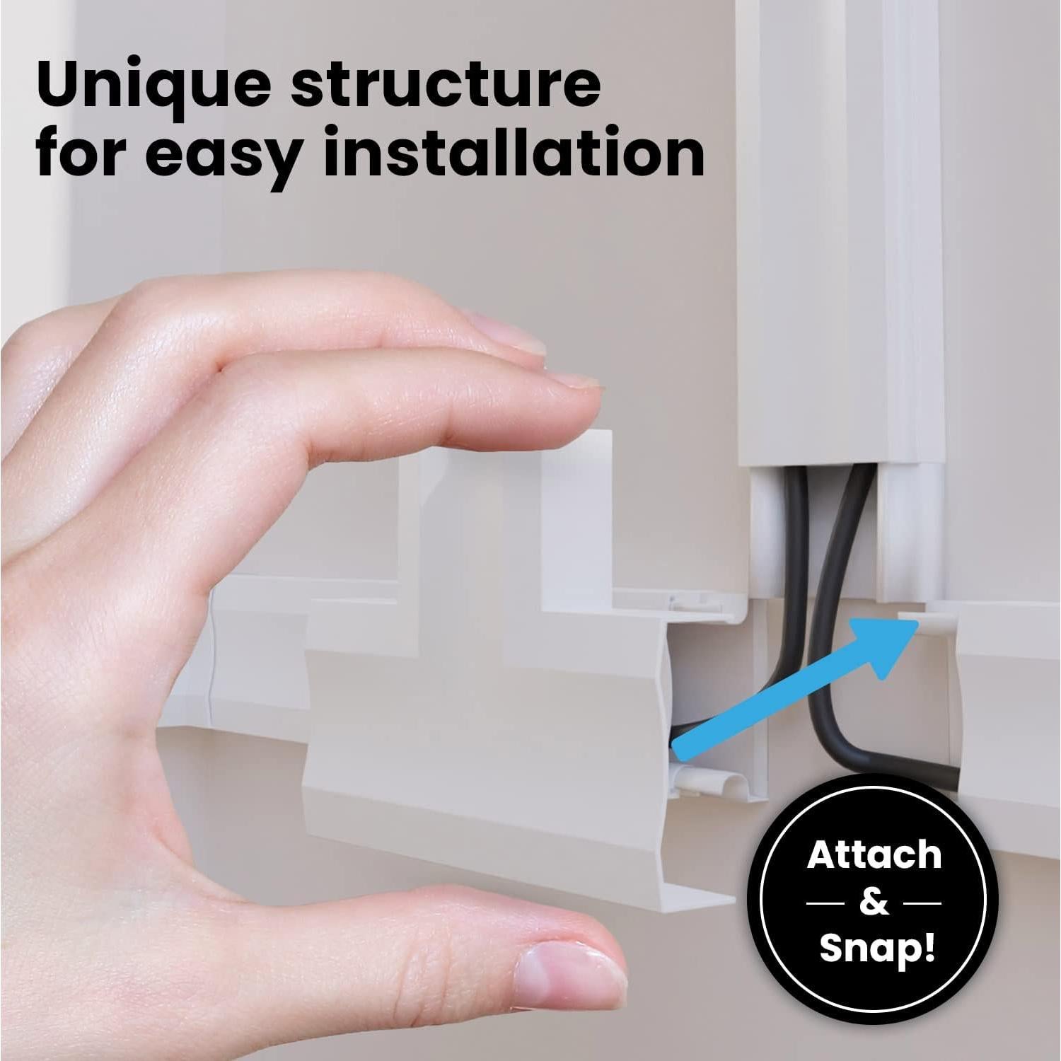 Ocultador de Cables EVEO Mediano Blanco 43x2.4 cm