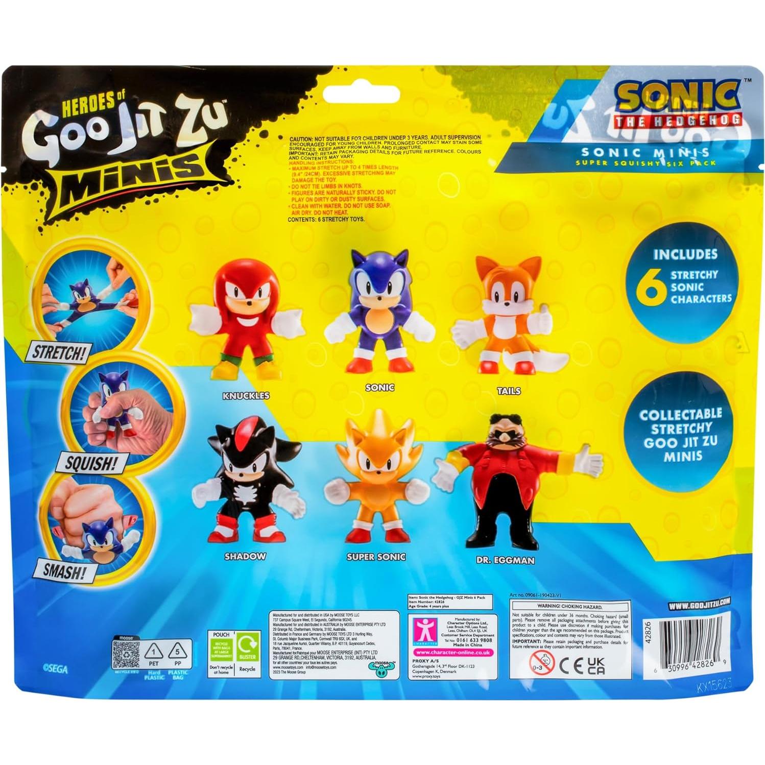 Heroes de Goo Jit Zu Minis Sonic Paquete de 6 Figuras Estirables