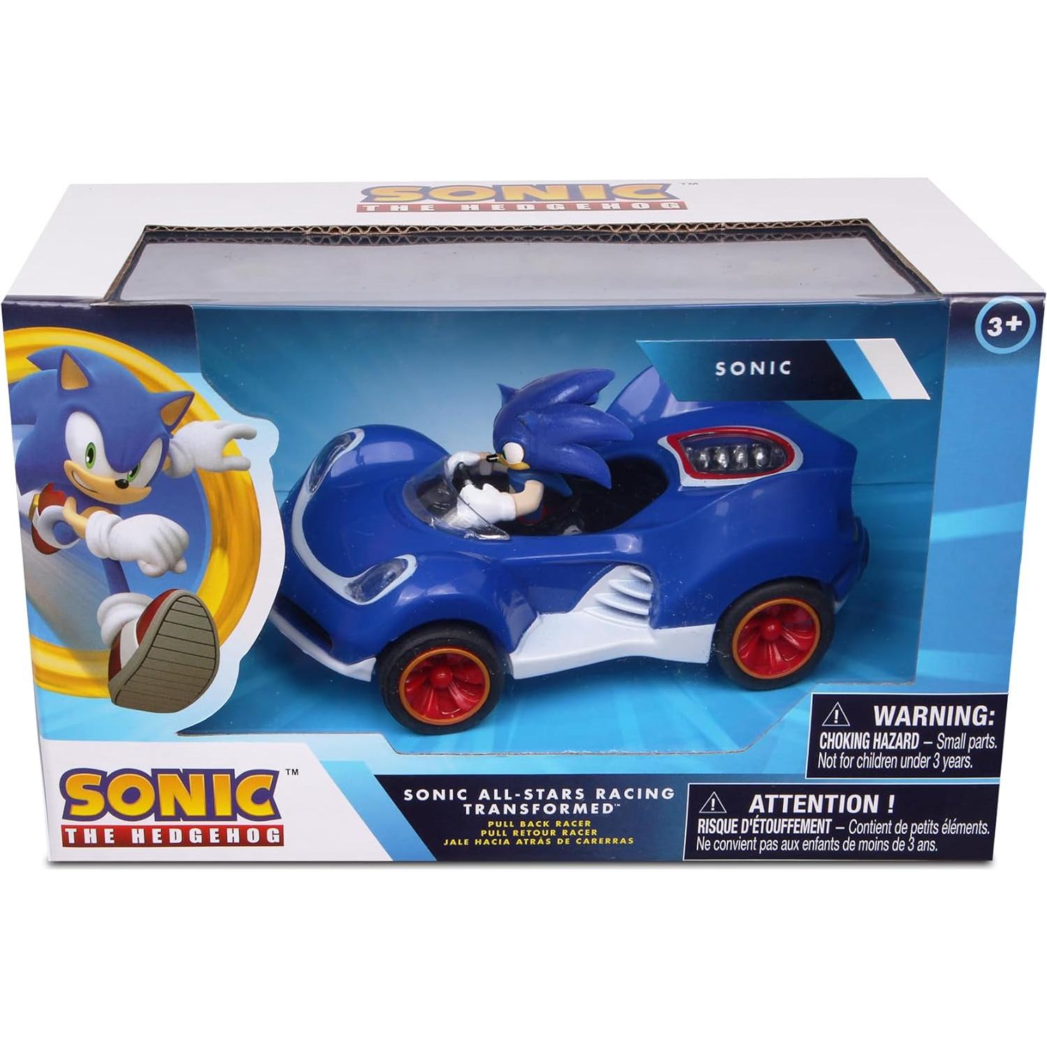 Auto de Carreras Retroceso NKOK Sonic All-Stars 10cm Azul