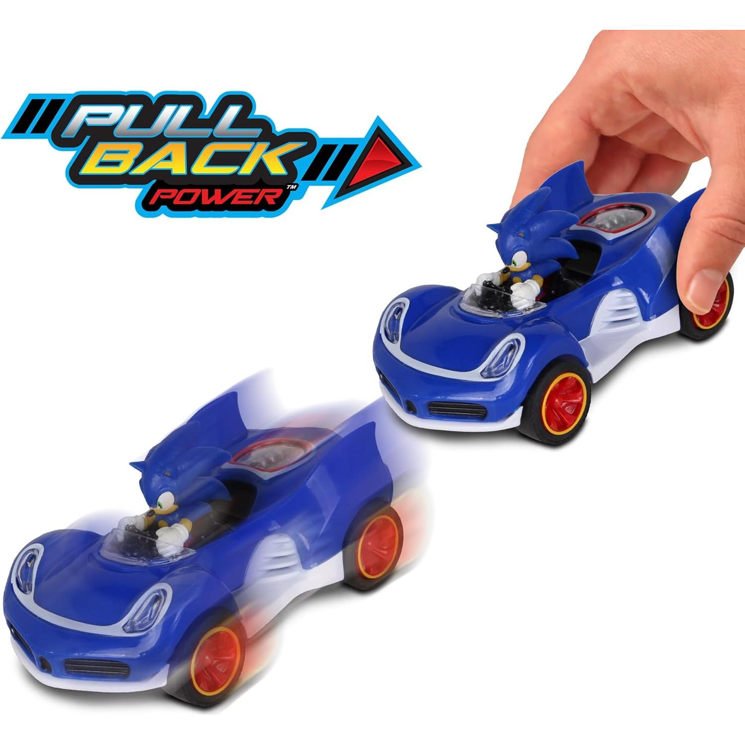 Auto de Carreras Retroceso NKOK Sonic All-Stars 10cm Azul