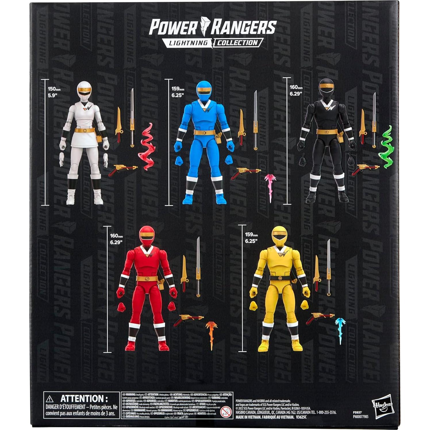 Figuras de Acción Power Rangers Lightning 5 Piezas 15 cm