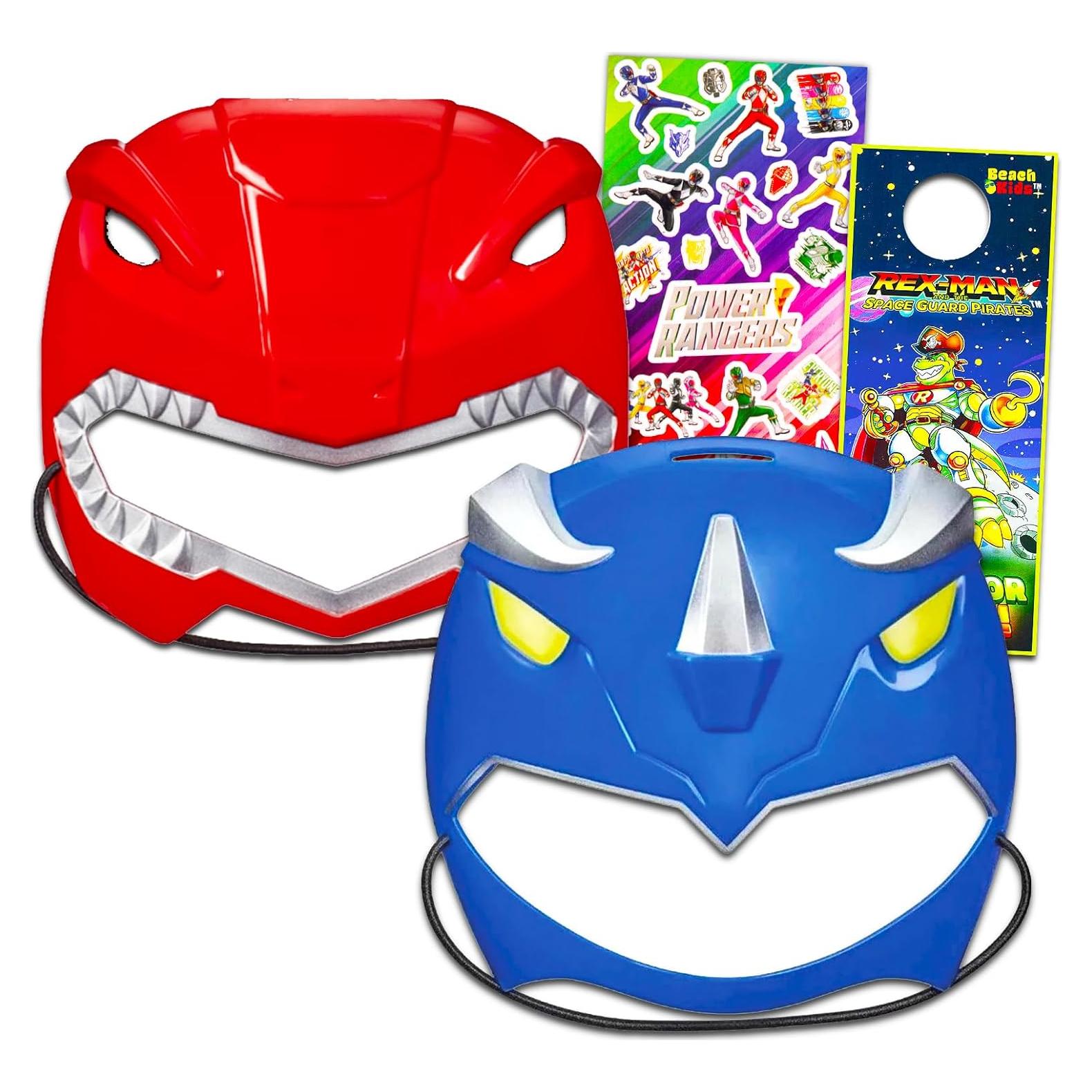 Conjunto de 2 Máscaras Power Rangers Rojo y Azul - Disfraz Niños