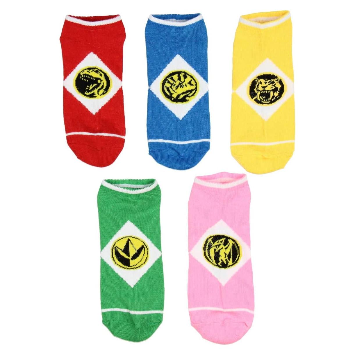 Calcetines Bioworld Power Rangers 5 Pares Ankle para Adultos