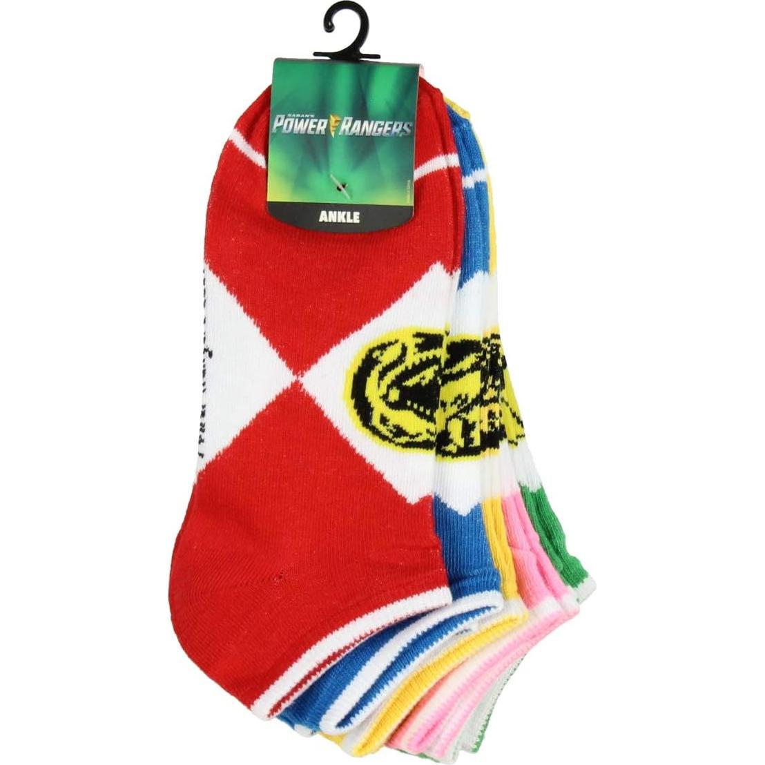 Calcetines Bioworld Power Rangers 5 Pares Ankle para Adultos
