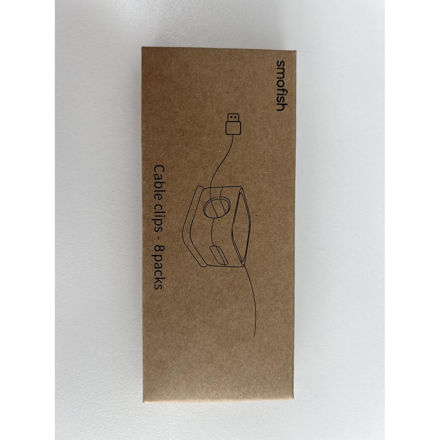 Organizador de Cables Smofish, 8 Clips Magnéticos Negro