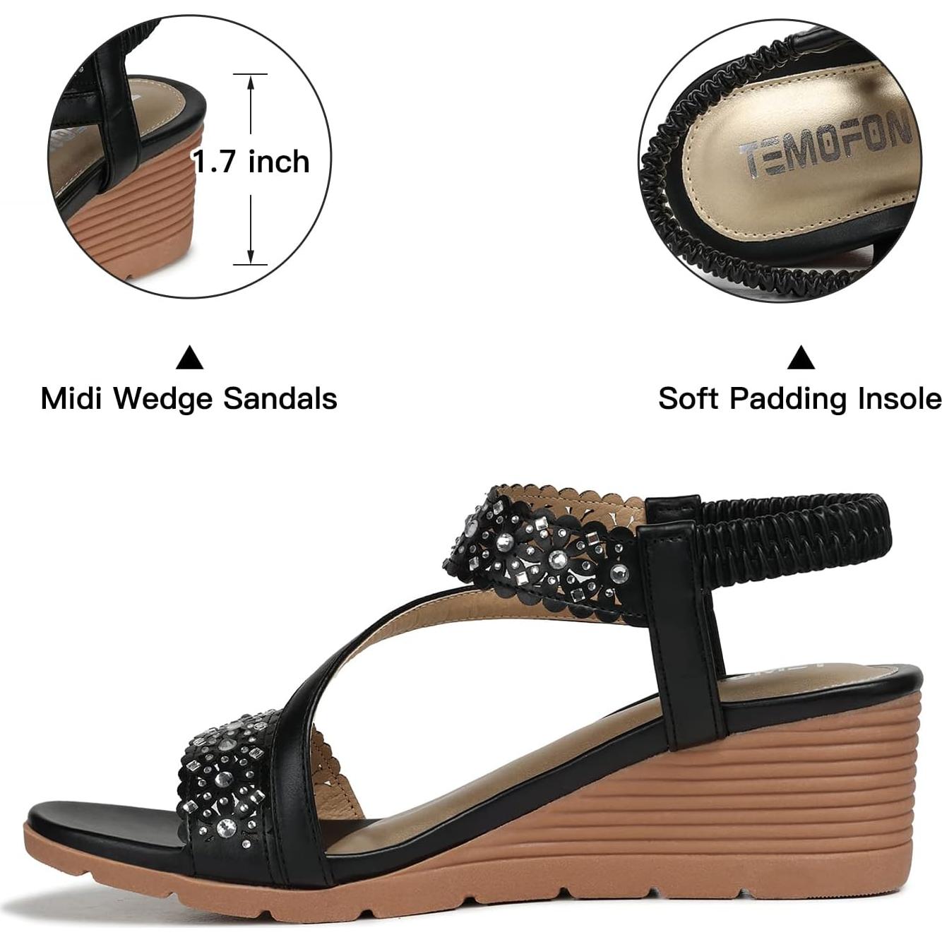 Sandalias Wedge TEMOFON para Mujeres Elegantes - Verano 2025