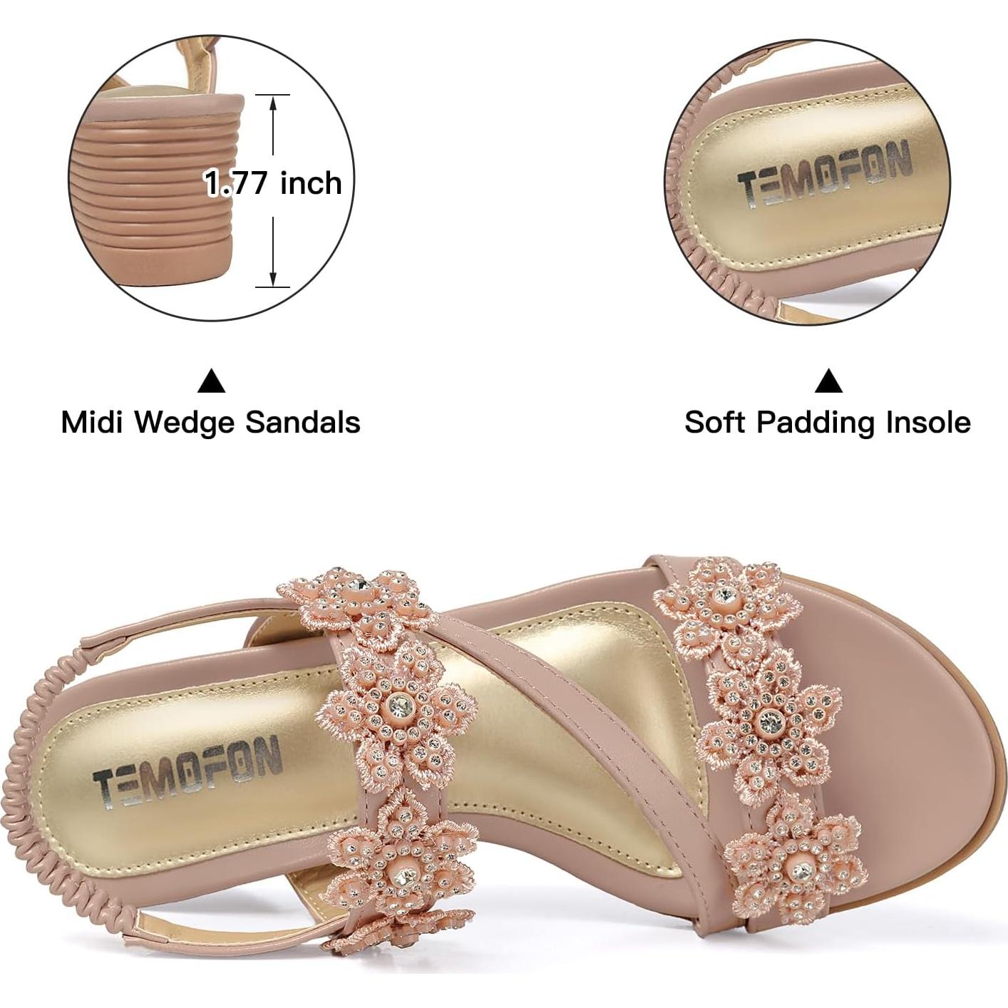 Sandalias Wedge TEMOFON para Mujeres Elegantes - Verano 2025