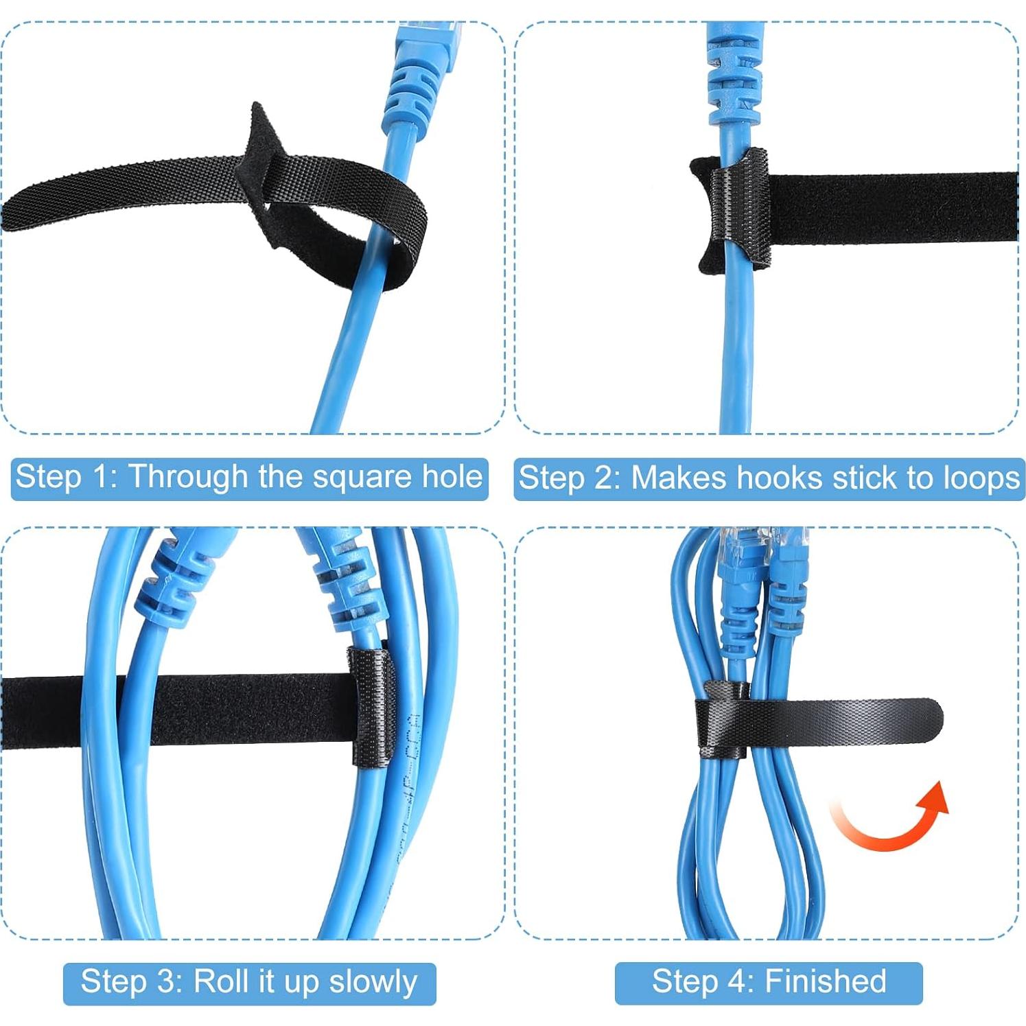 120PCS Correas de Cable Reutilizables Mvyc 15,24cm Ajustables