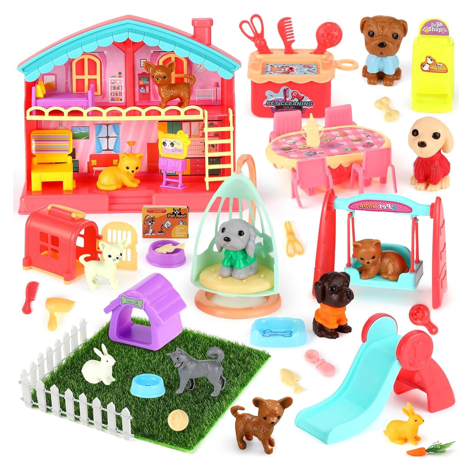 Set de Juguetes de Rol de Mascotas Leyndo 48 Piezas para Niños