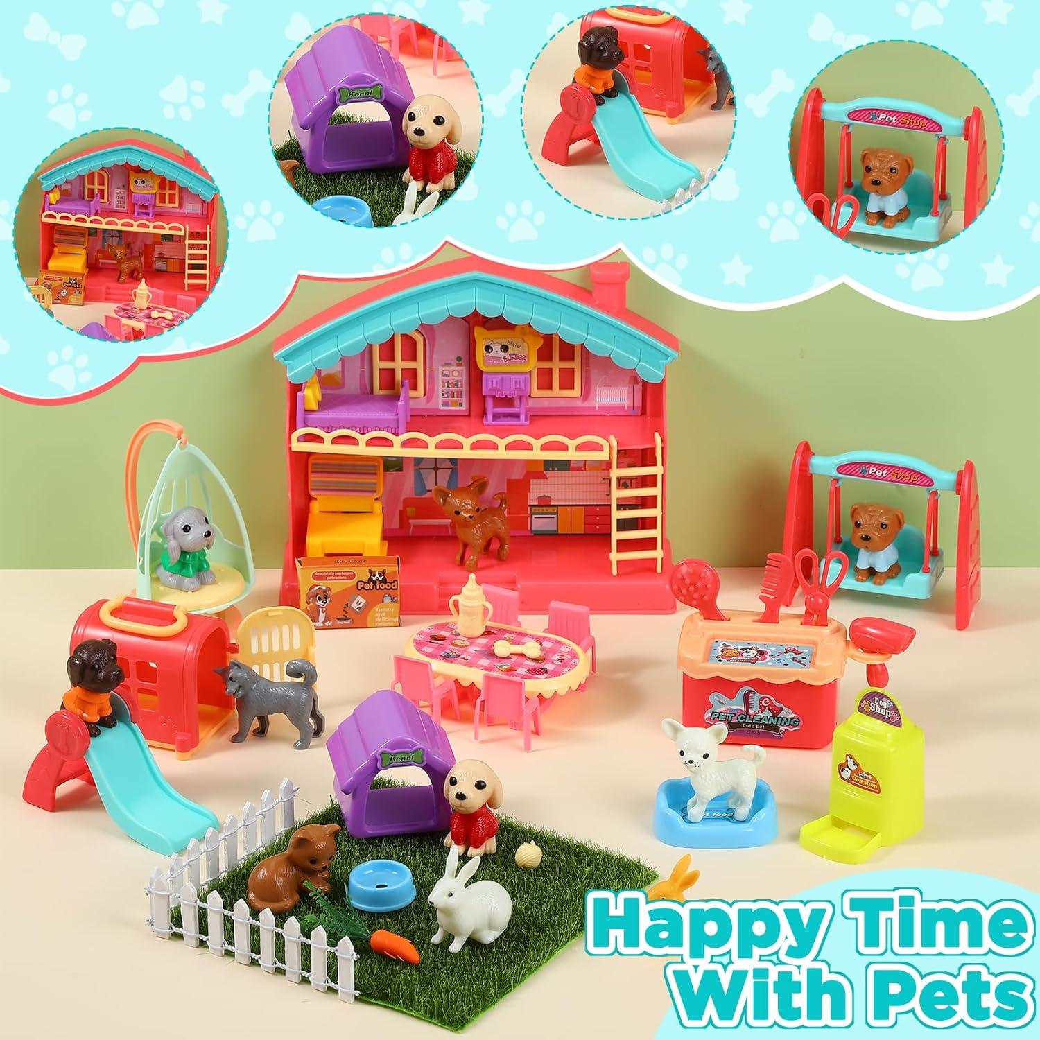 Set de Juguetes de Rol de Mascotas Leyndo 48 Piezas para Niños