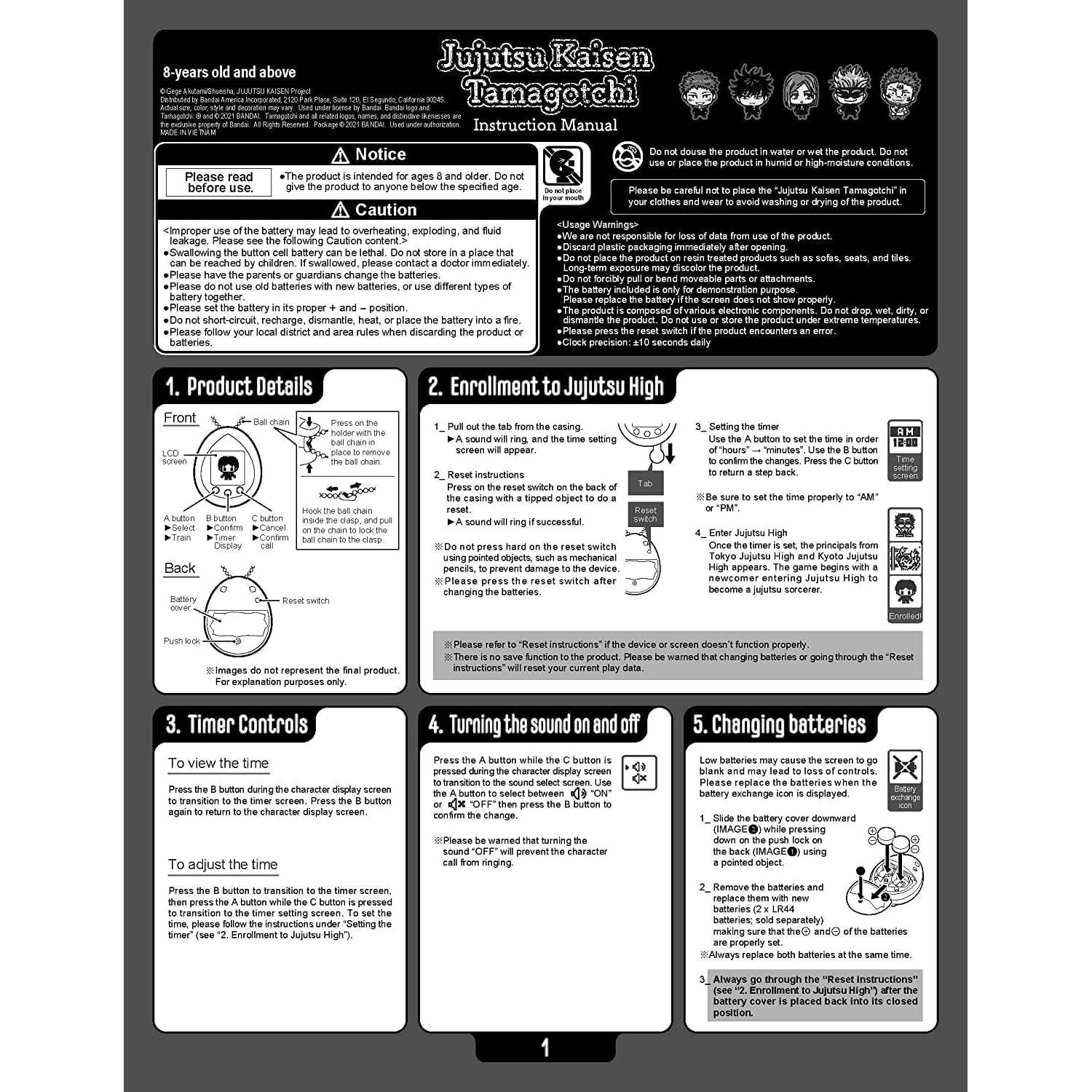 Tamagotchi Nano Jujutsu Kaisen Itadori - Juego Electrónico