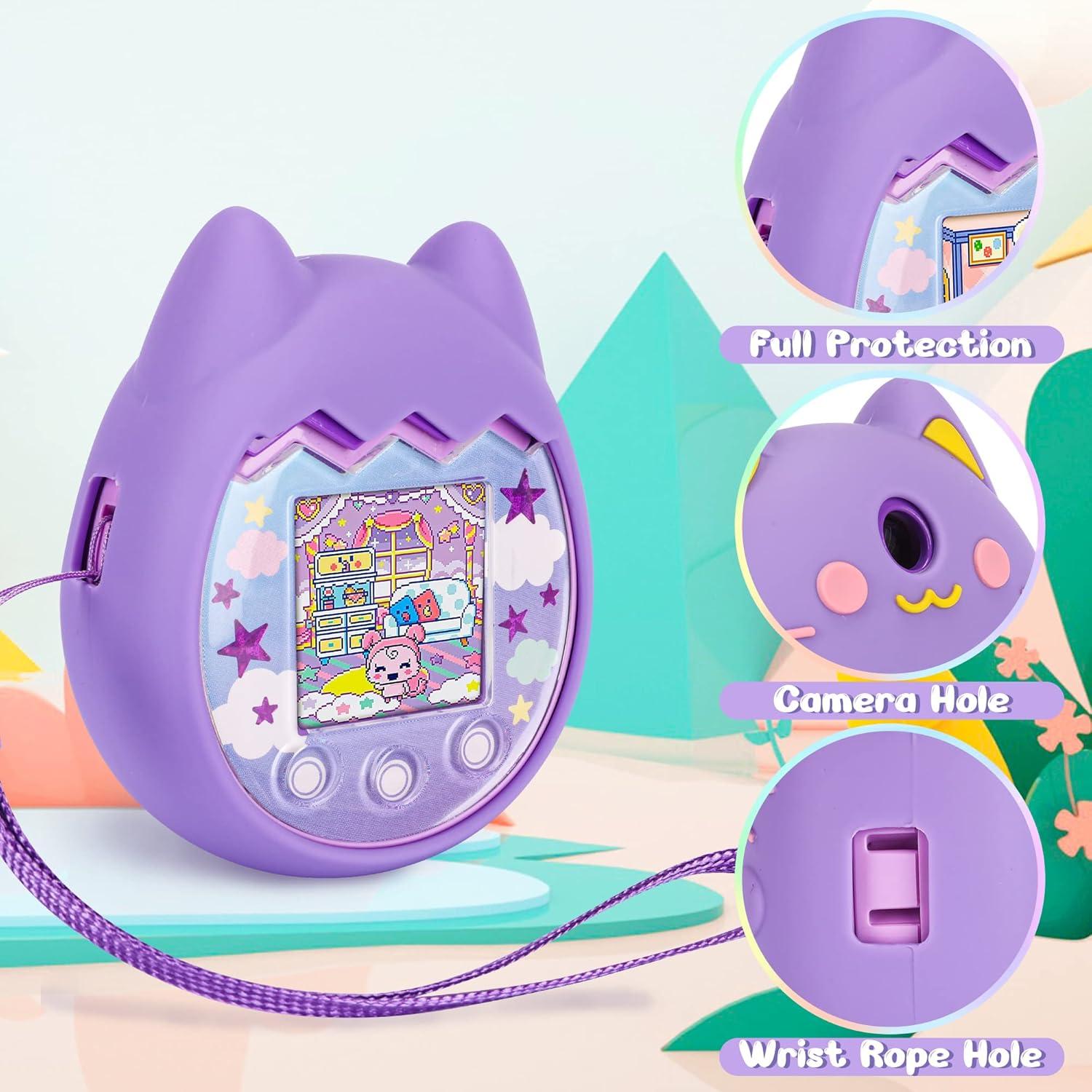 Funda de Silicona Tamagotchi Pix con Cordón - Púrpura