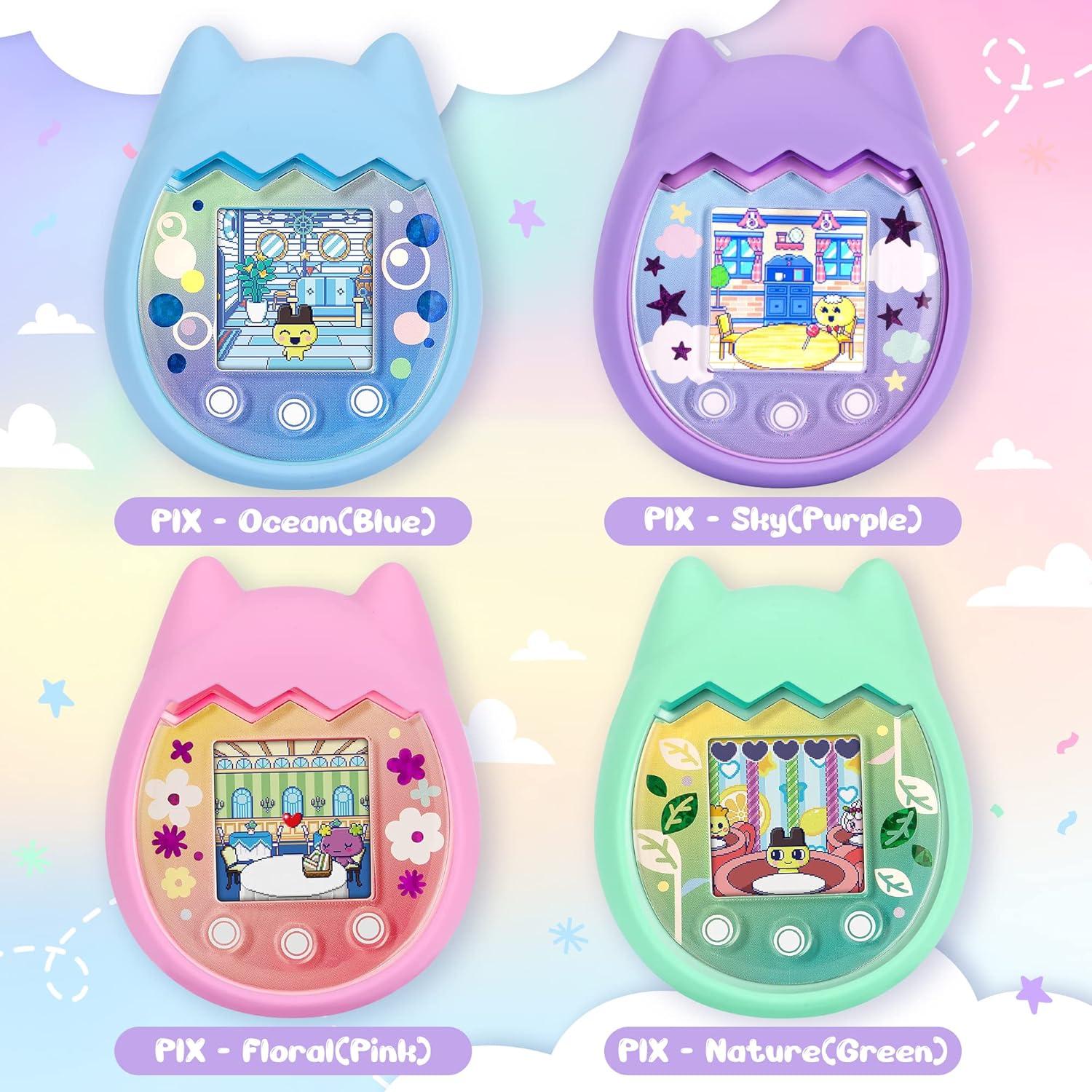 Funda de Silicona Tamagotchi Pix con Cordón - Púrpura