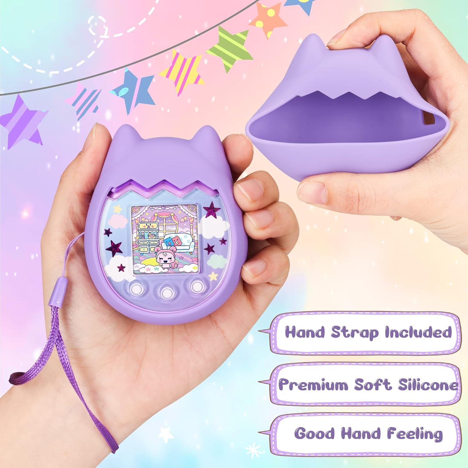 Funda de Silicona Tamagotchi Pix con Cordón - Púrpura