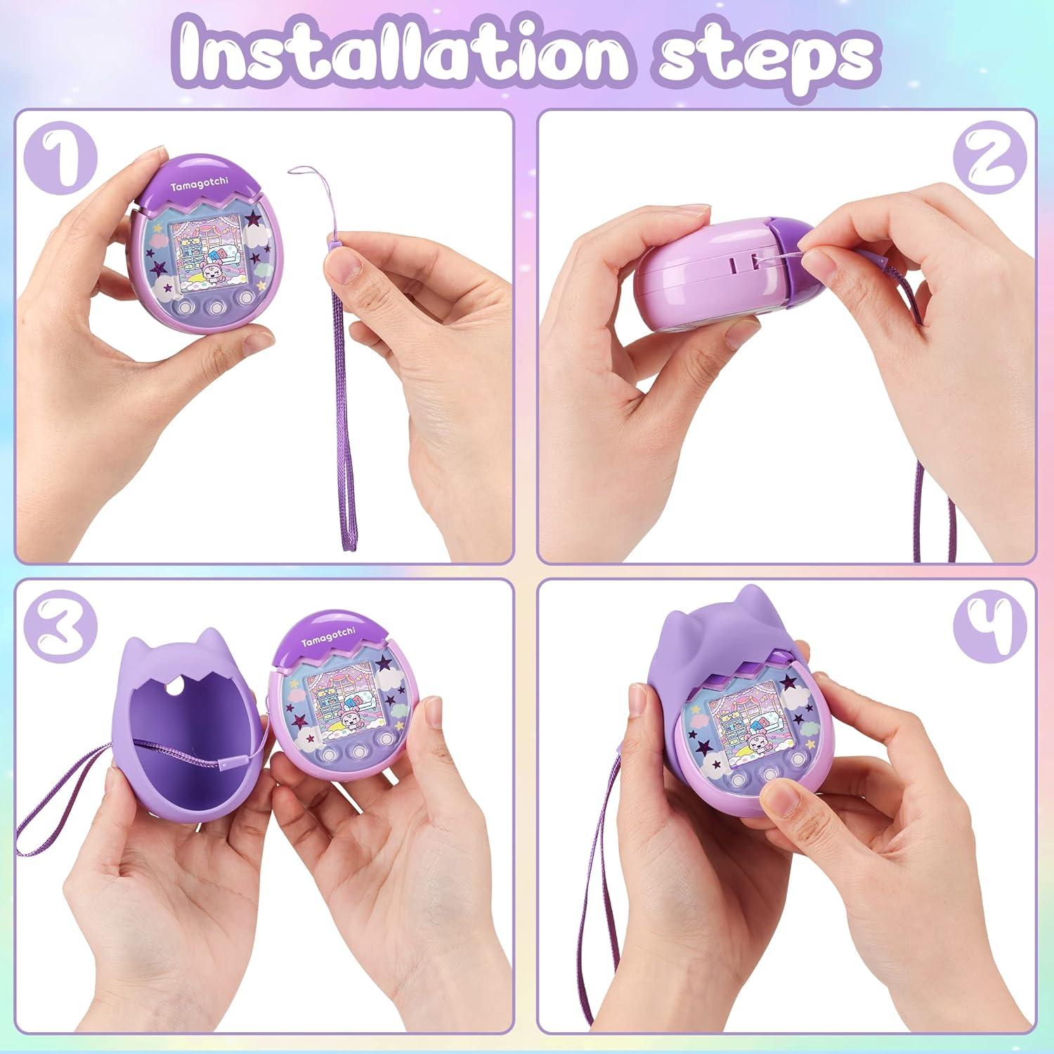 Funda de Silicona Tamagotchi Pix con Cordón - Púrpura