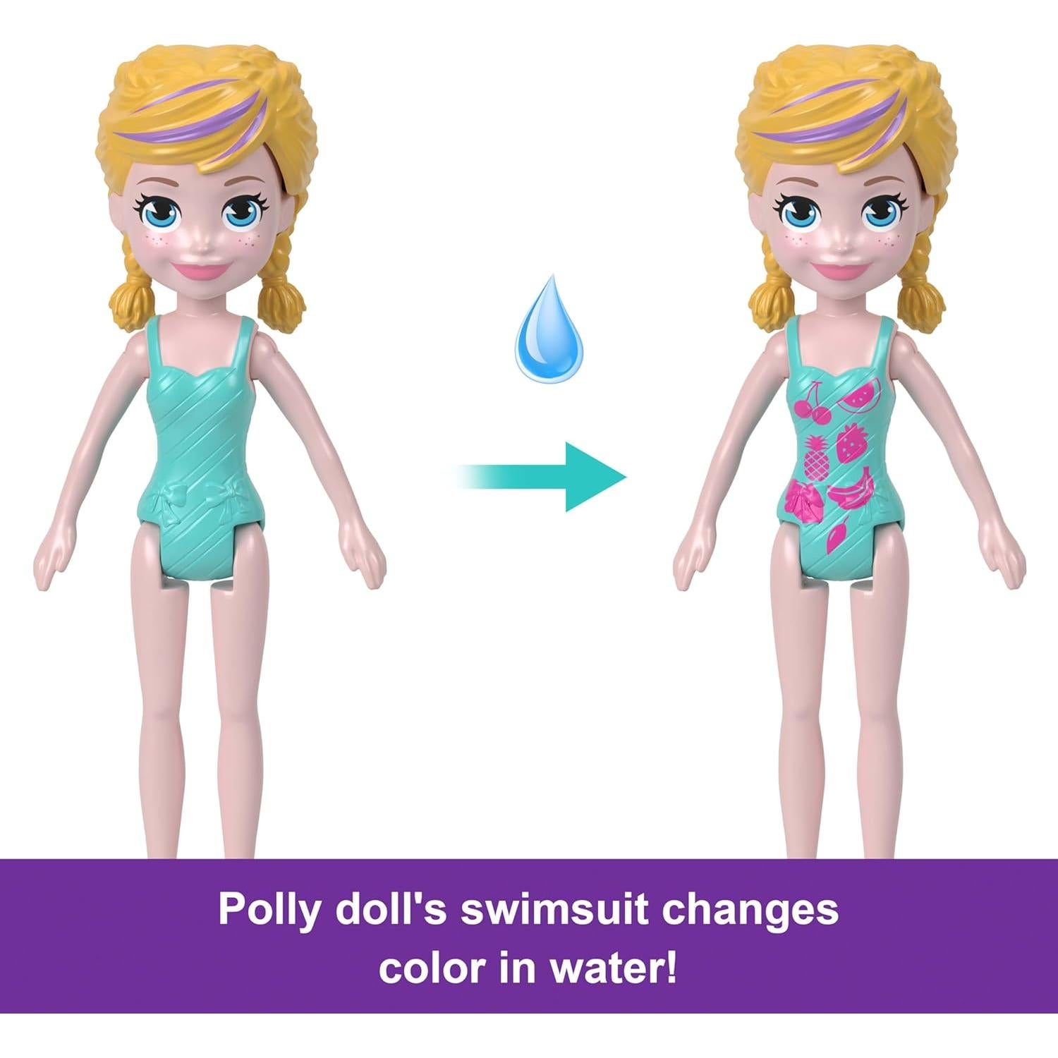 Juego de Barco Polly Pocket Crucero Unicornio 23 Piezas 7.62 cm