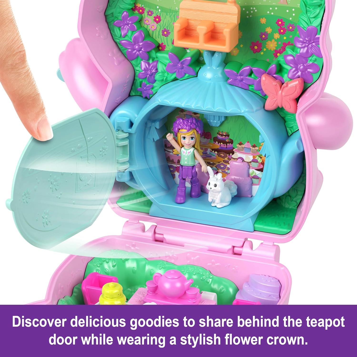 Muñecas Polly Pocket Compacto Fiesta de Té Conejito con Accesorios