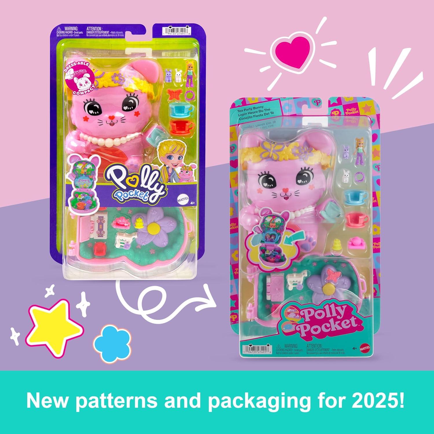 Muñecas Polly Pocket Compacto Fiesta de Té Conejito con Accesorios