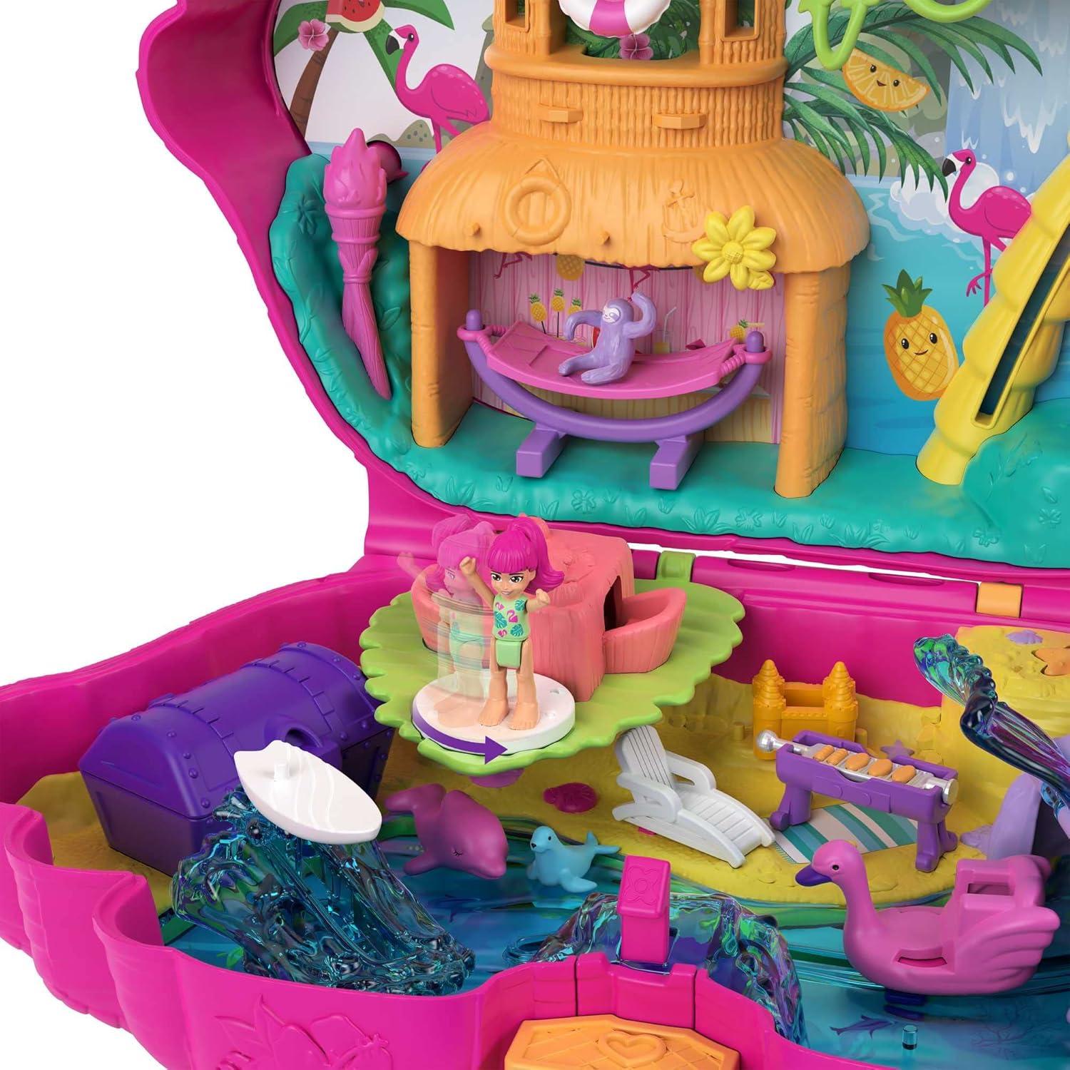 Set de Juego Polly Pocket Fiesta de Flamencos con 2 Muñecas y 26 Accesorios