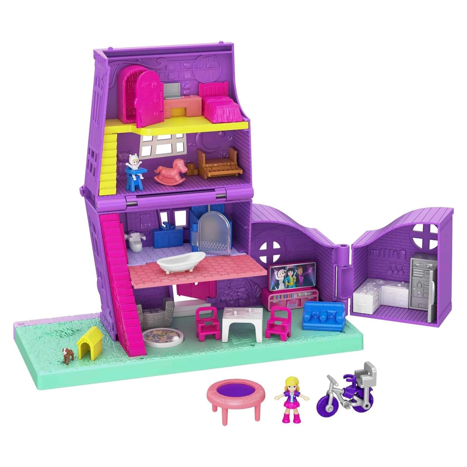 Casa de Muñecas Polly Pocket Mattel con Muñeca y Bicicleta