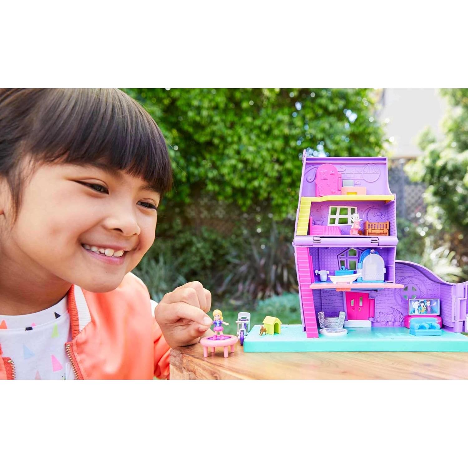 Casa de Muñecas Polly Pocket Mattel con Muñeca y Bicicleta
