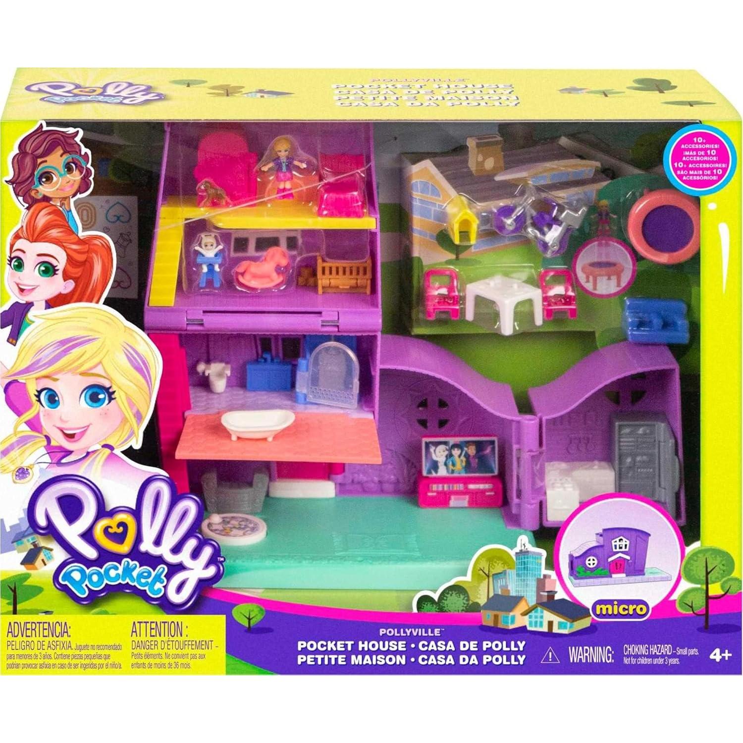 Casa de Muñecas Polly Pocket Mattel con Muñeca y Bicicleta