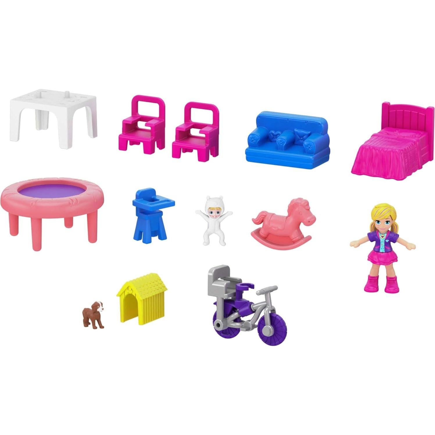 Casa de Muñecas Polly Pocket Mattel con Muñeca y Bicicleta