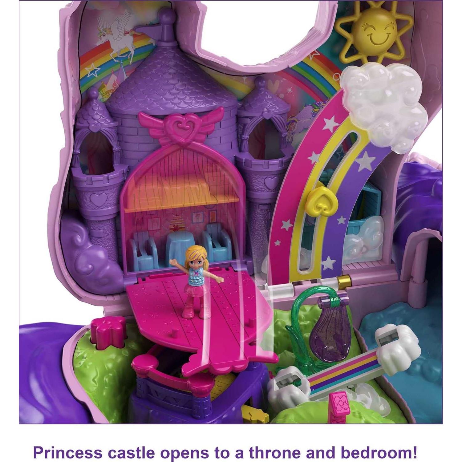Polly Pocket Set de Juego Fiesta de Unicornio con 2 Muñecas y 25 Accesorios