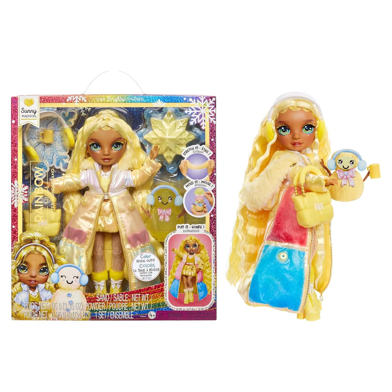 Muñeca de Moda Rainbow High Sunny 28 cm con Nieve Mágica