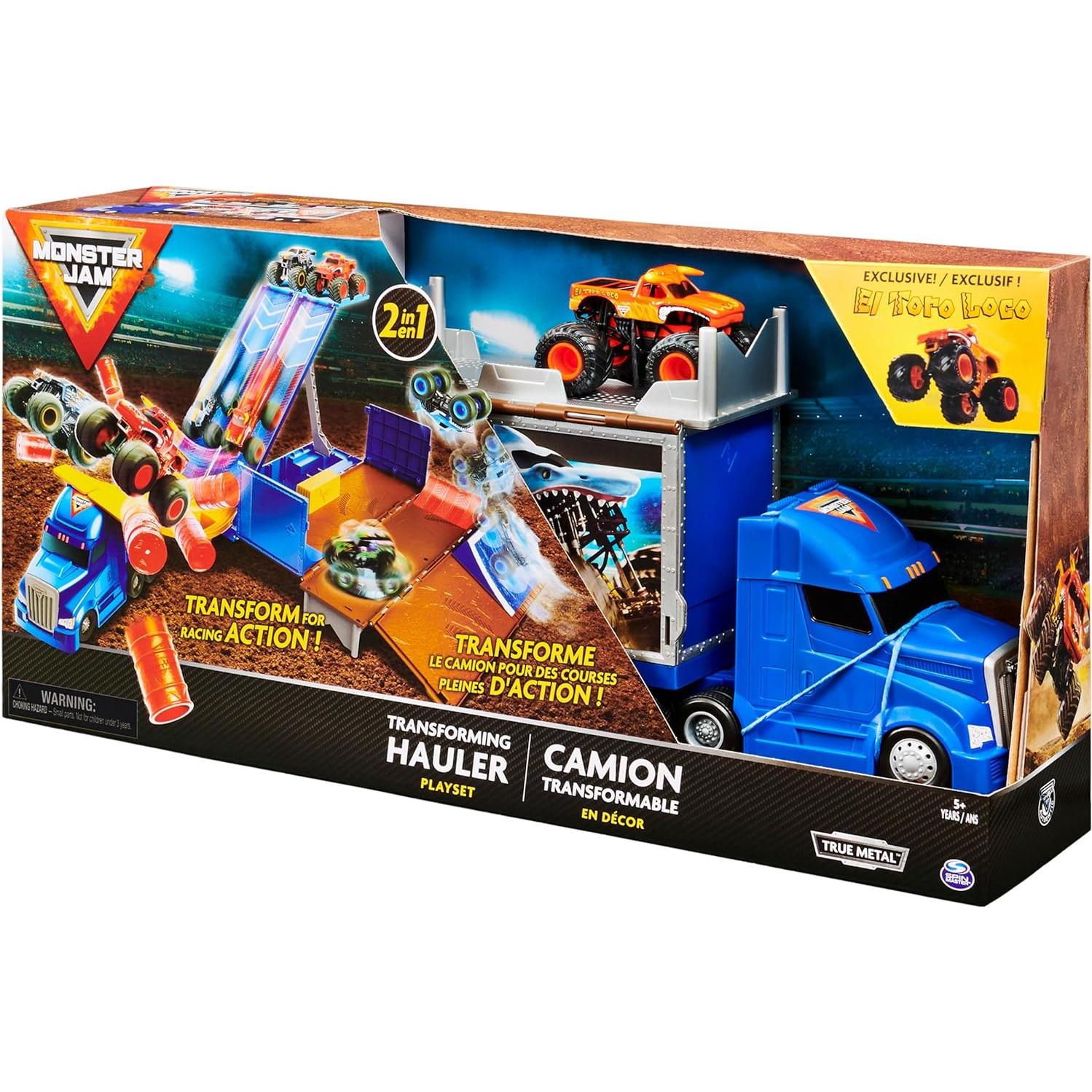 Juego de Transporte Transformable Monster Jam El Toro Loco 1:64