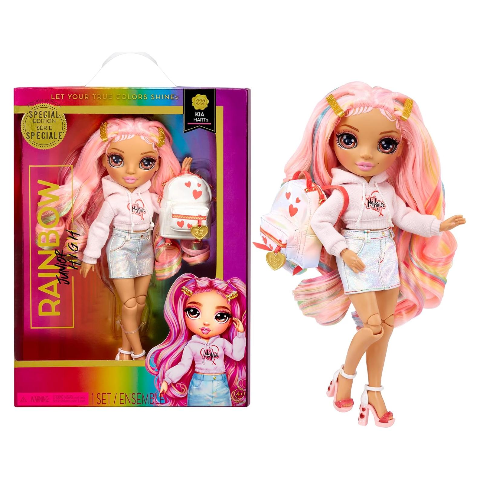 Muñeca Rainbow High Kia Hart 23 cm con Mochila Rosa Accesorios