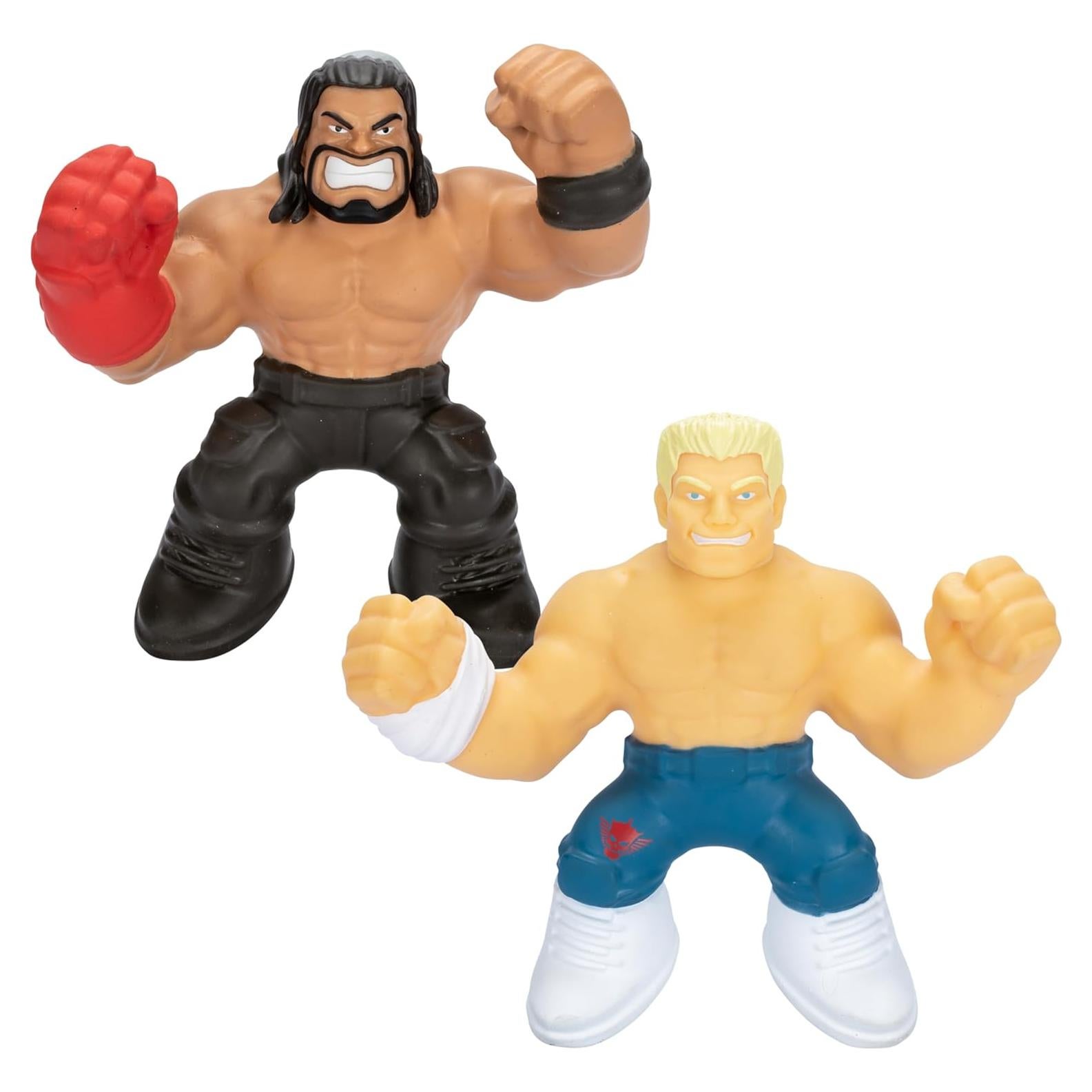 Heroes de Goo Jit Zu WWE Paquete de 2 Figuras Roman Reigns y Cody Rhodes