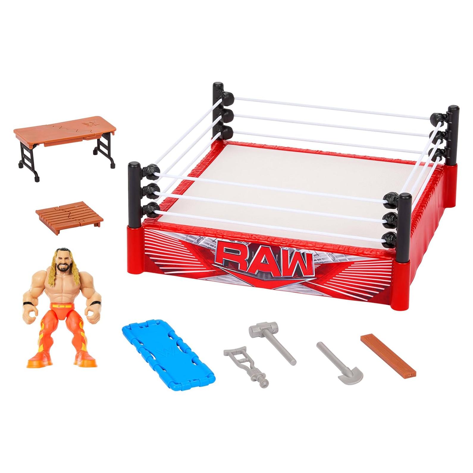 Set de Juego WWE Knuckle Crunchers Mattel con Ring y Seth Rollins