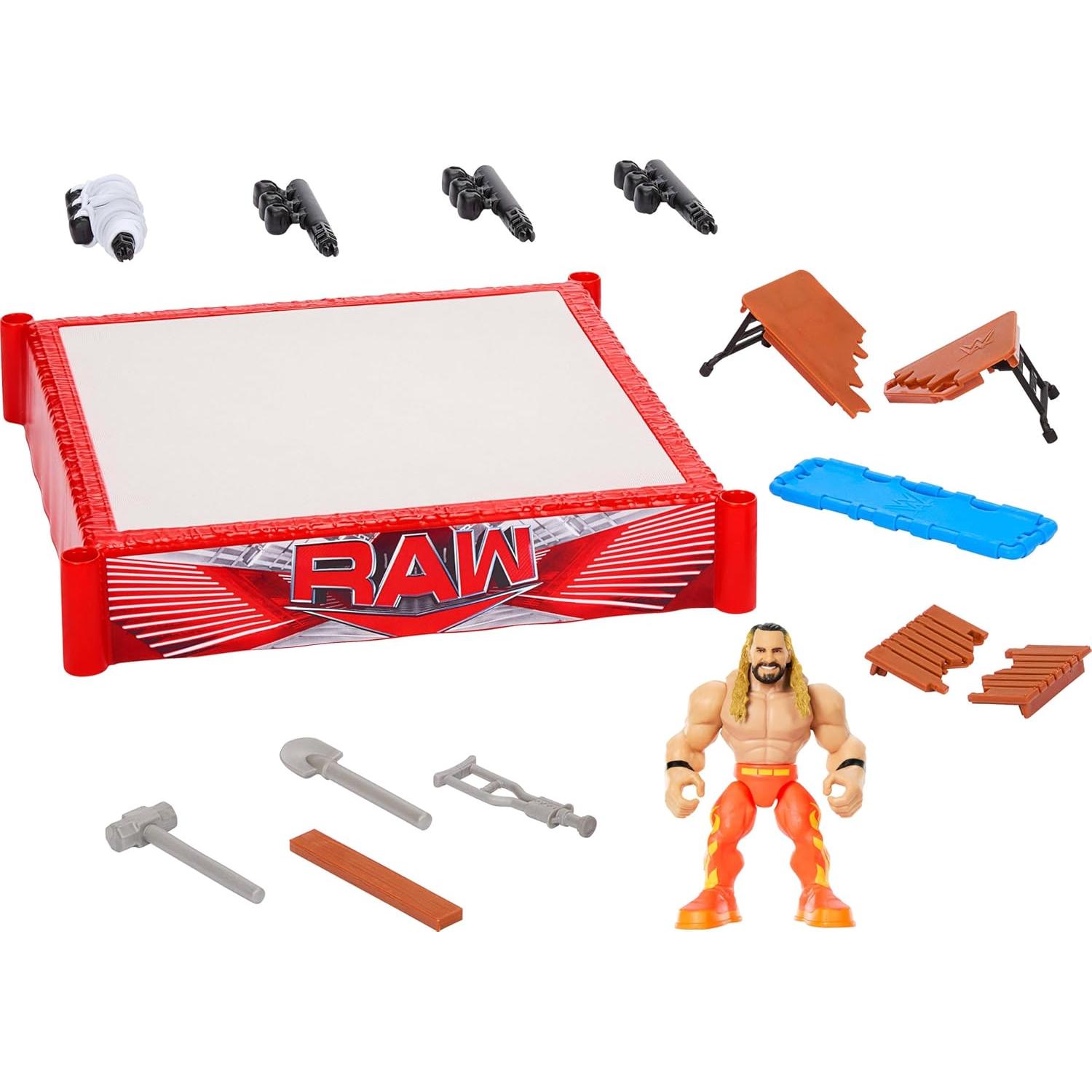 Set de Juego WWE Knuckle Crunchers Mattel con Ring y Seth Rollins