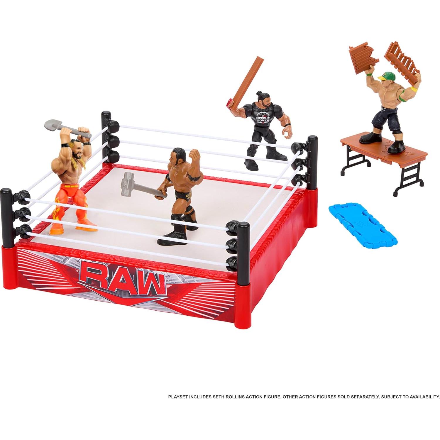 Set de Juego WWE Knuckle Crunchers Mattel con Ring y Seth Rollins