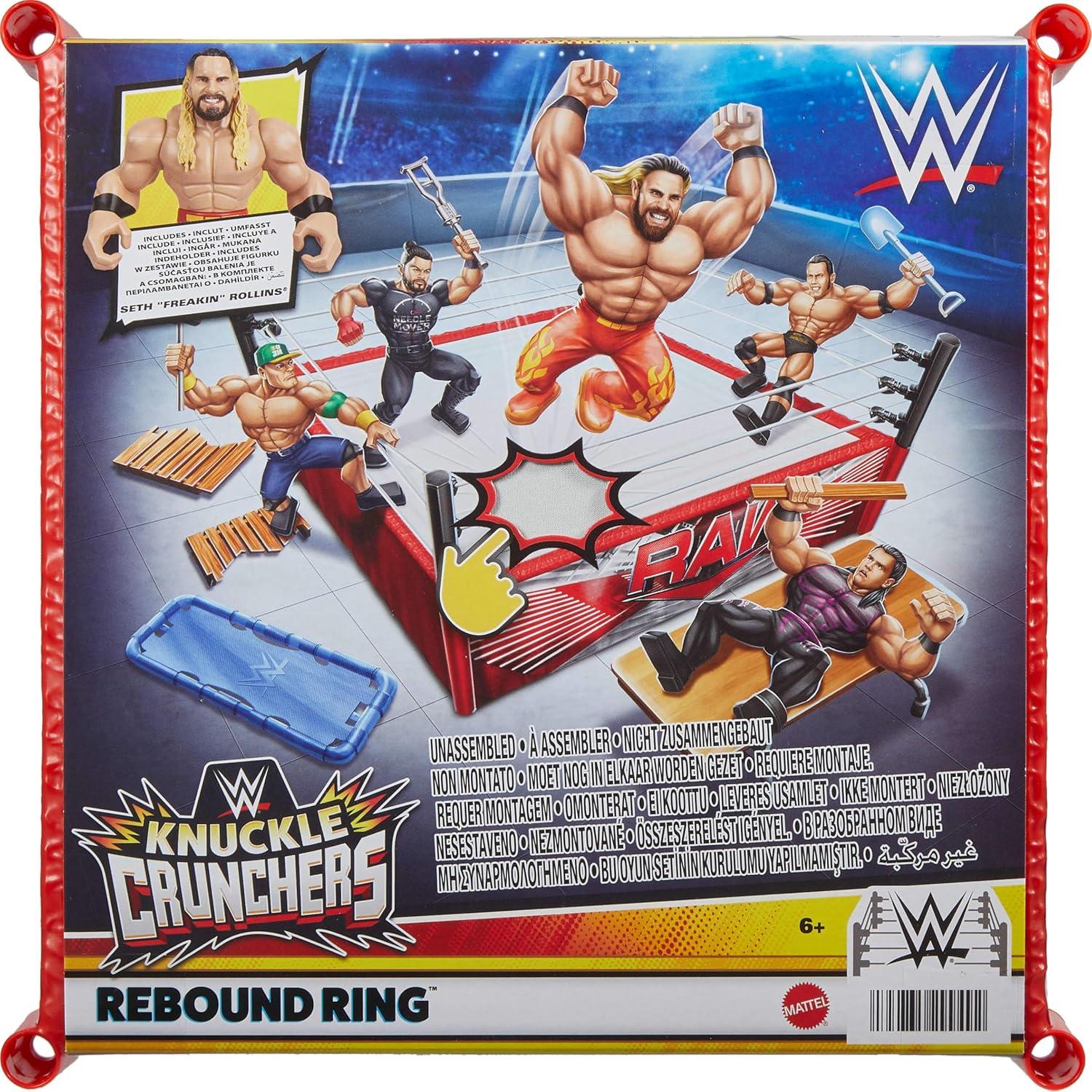 Set de Juego WWE Knuckle Crunchers Mattel con Ring y Seth Rollins