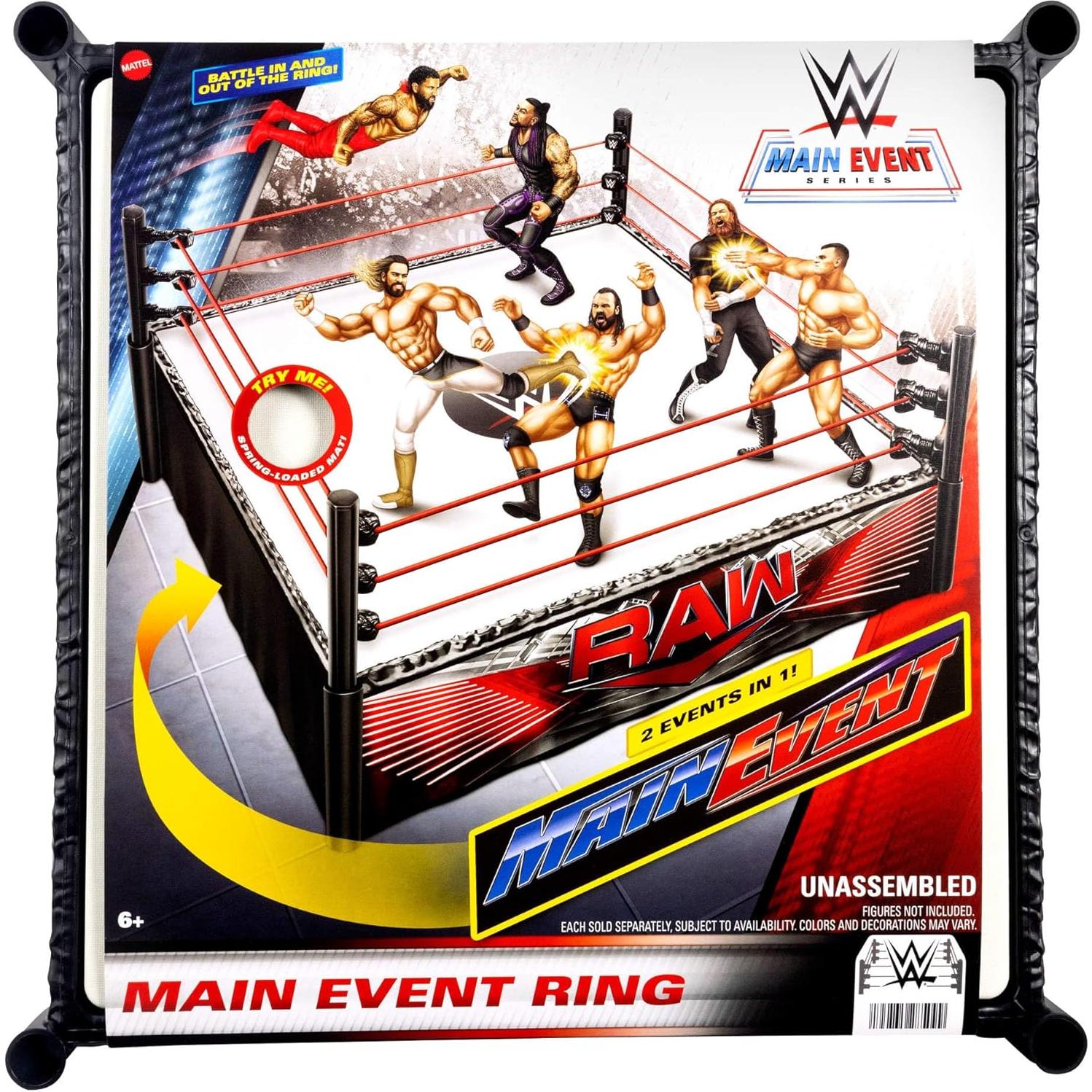 Anillo de Superestrella WWE Mattel con Alfombrilla y Cuerdas