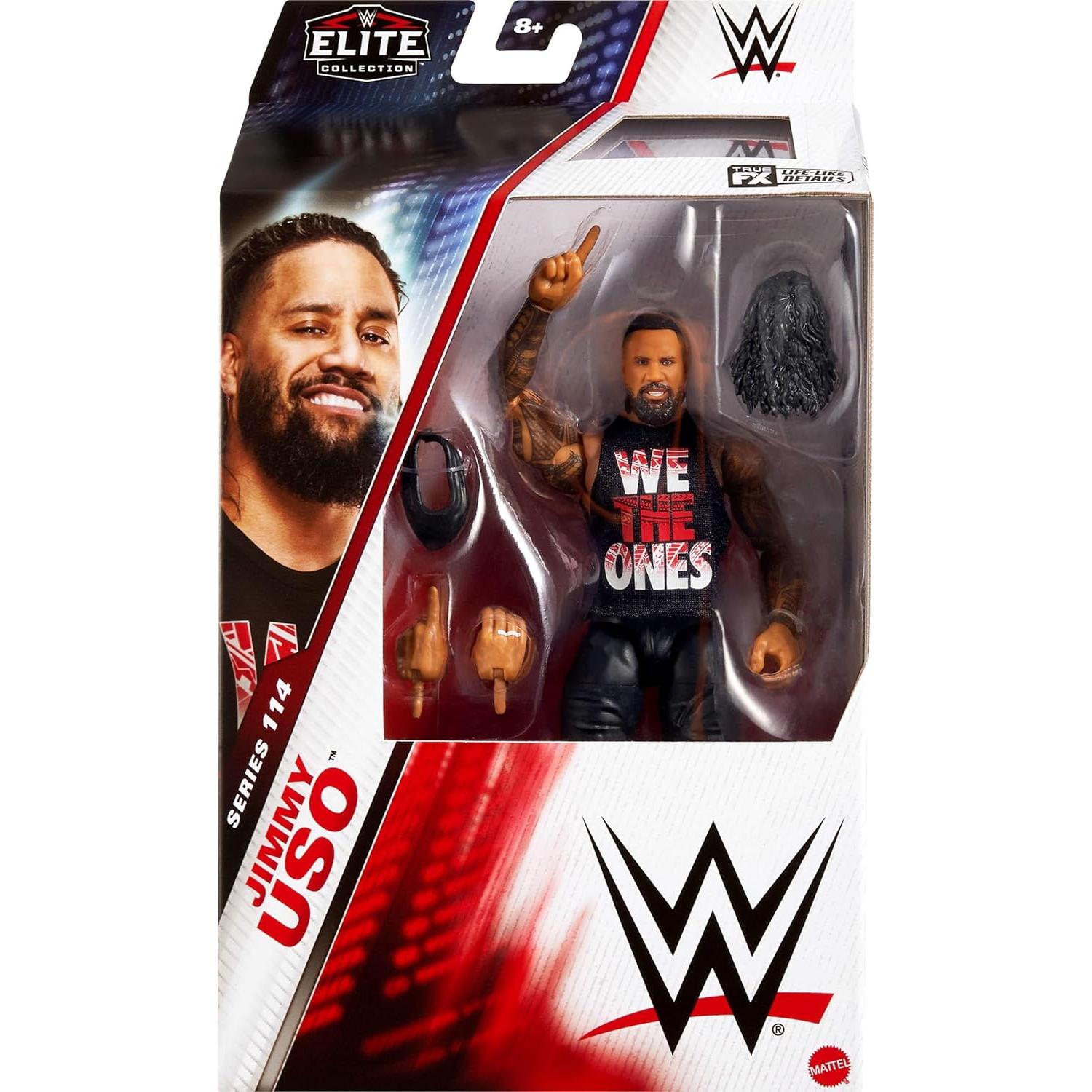 Figura de Acción Elite WWE Mattel Jimmy Uso 15 cm con Accesorios