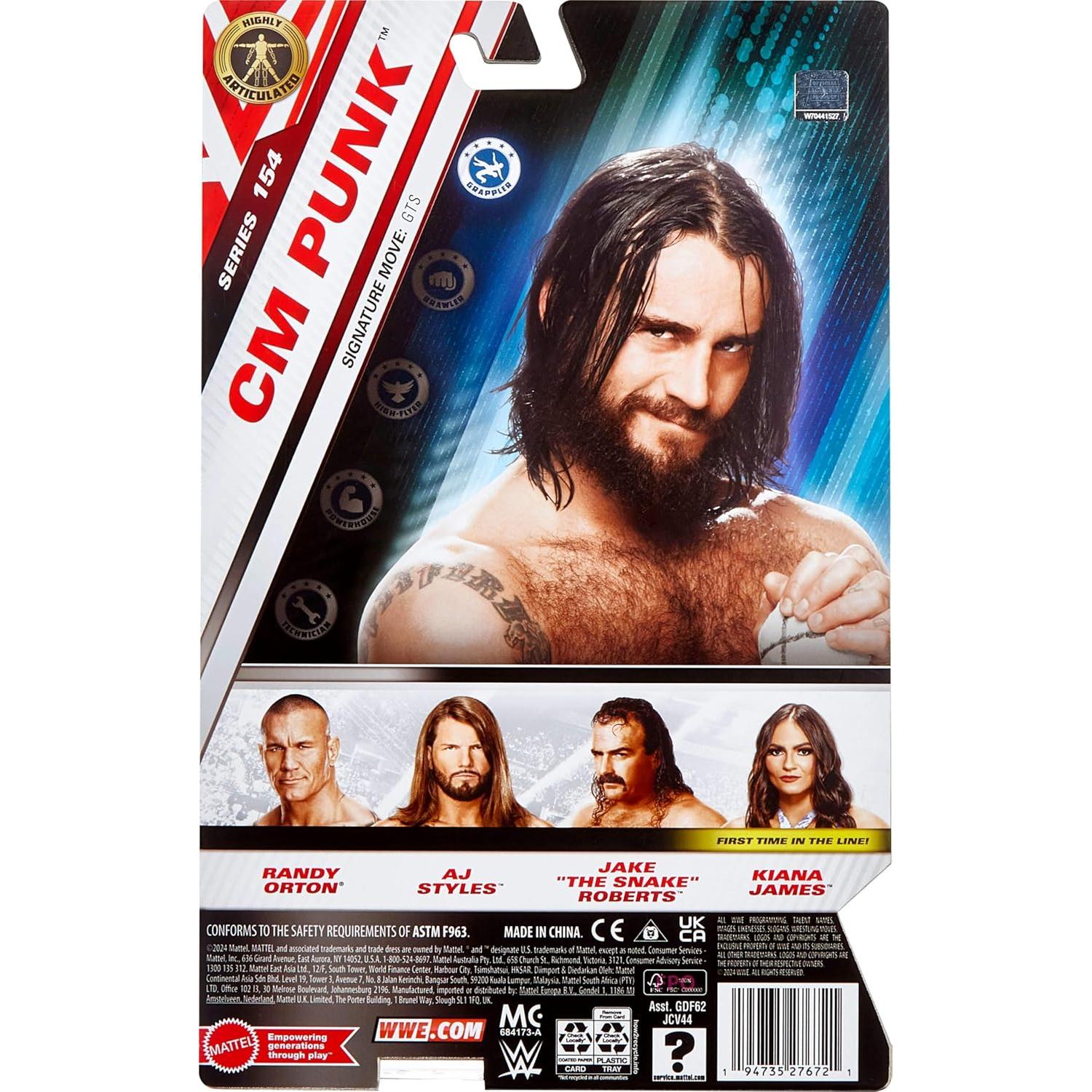 Figura de Acción WWE Cm Punk Mattel 15.24 cm Coleccionable