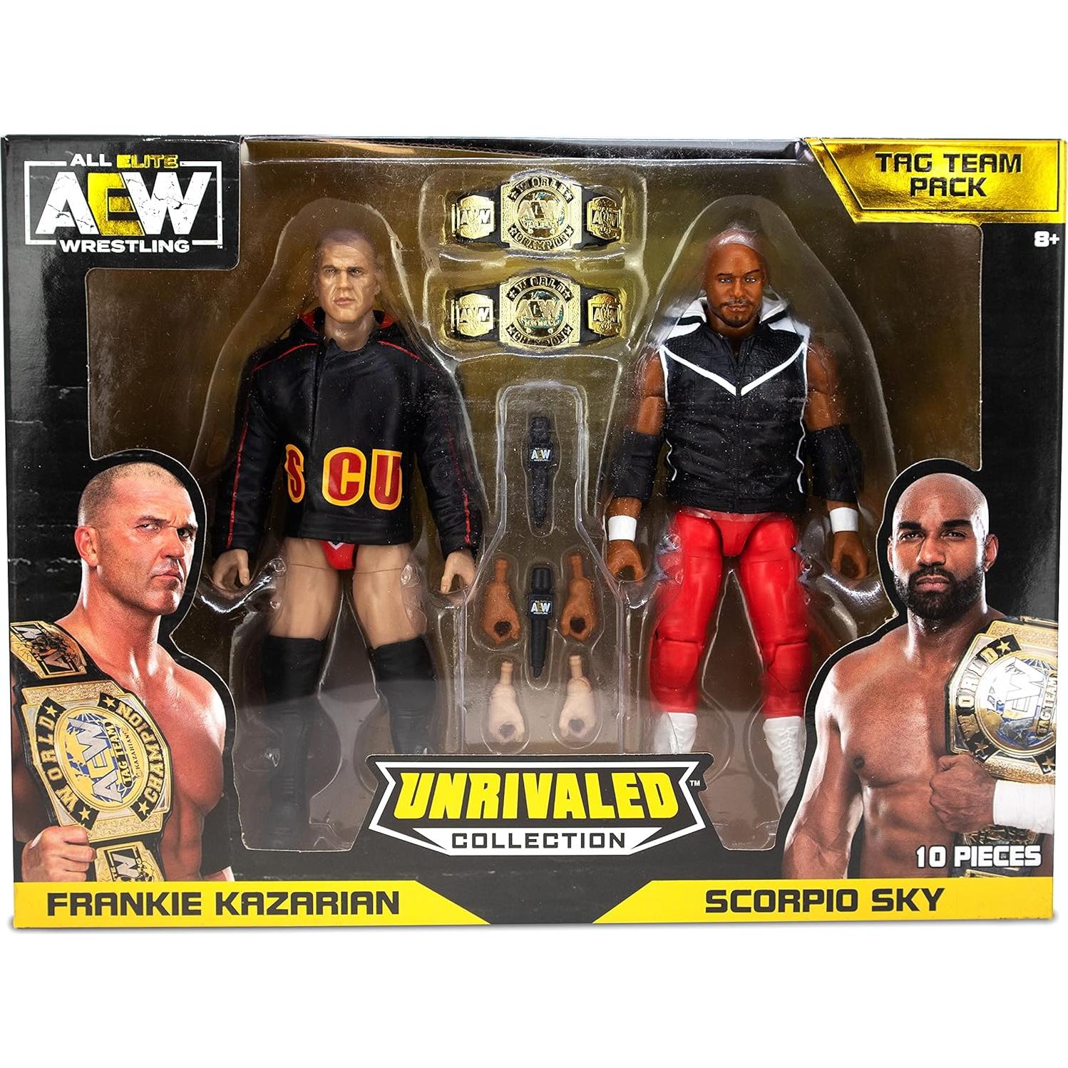 Figuras de Acción AEW Unrivaled Frankie Kazarian y Scorpio Sky