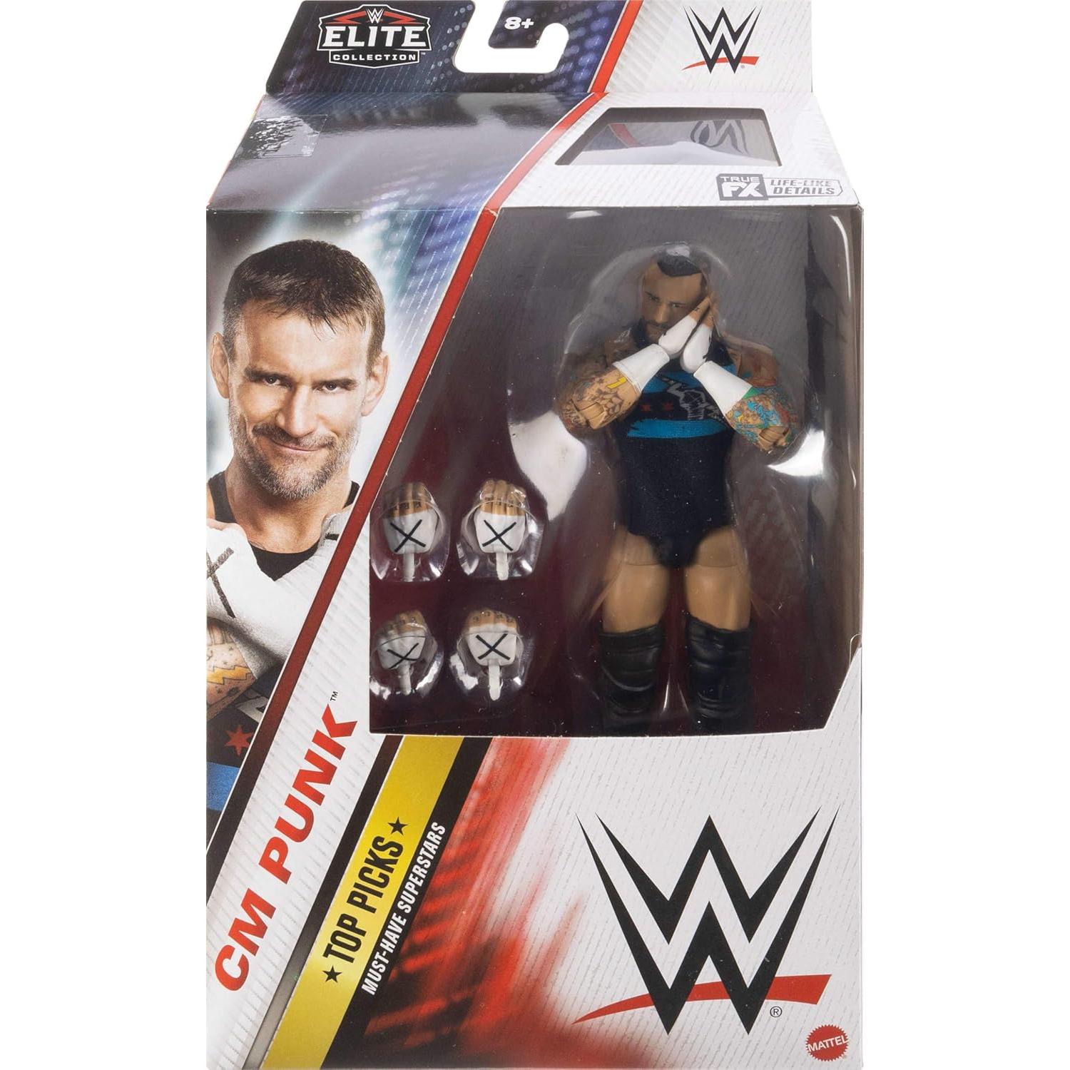 Figura de Acción Mattel WWE Elite CM Punk 15.24 cm con Accesorios