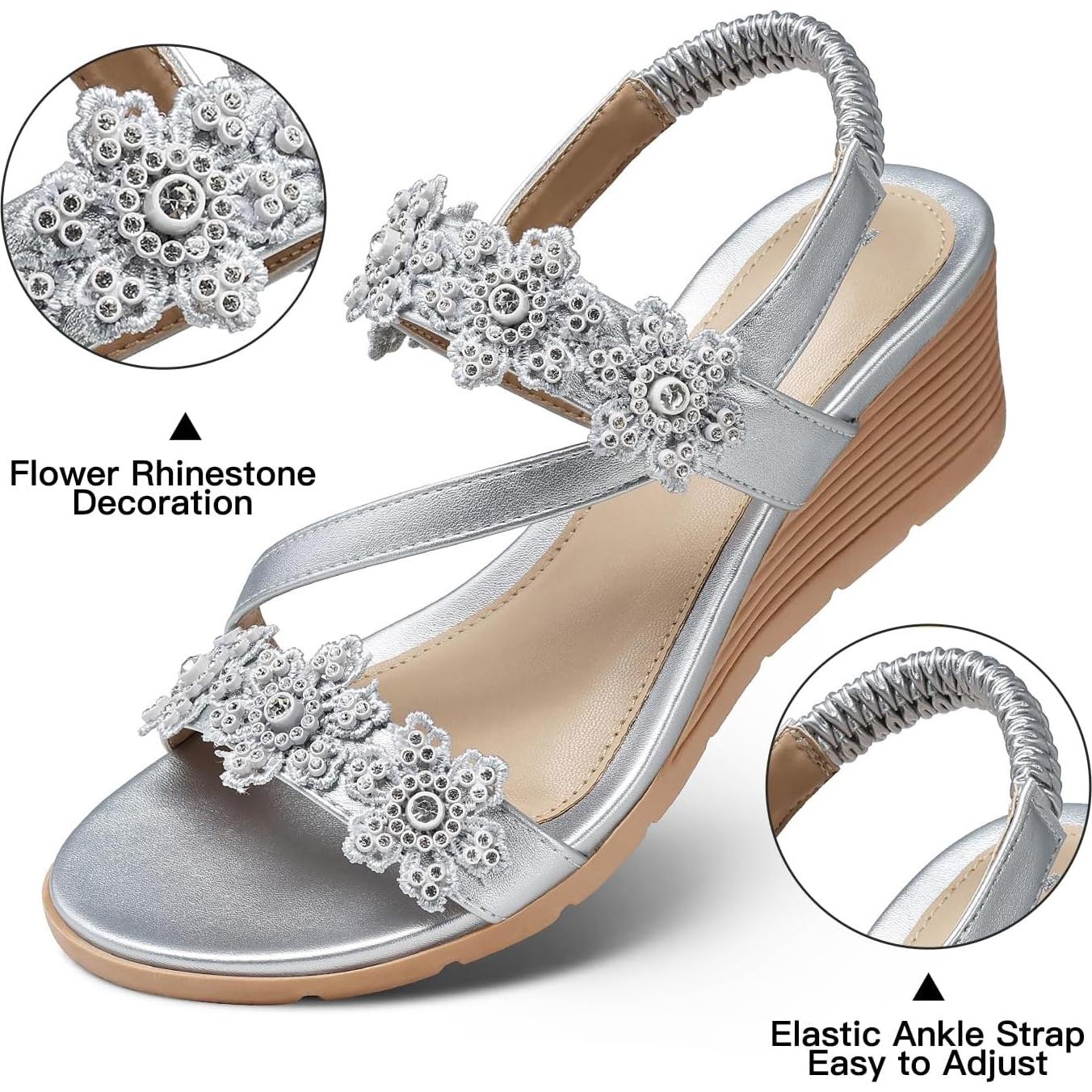Sandalias Cuña TEMOFON para Mujeres Elegantes Verano