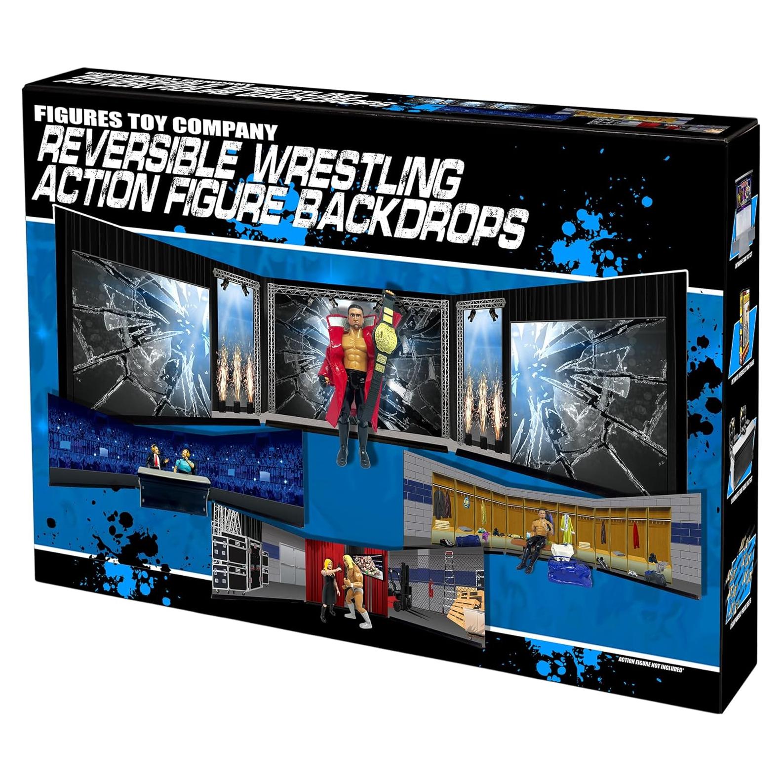 Dioramas Reversibles para Figuras de Lucha Libre WWE AEW 88x21cm