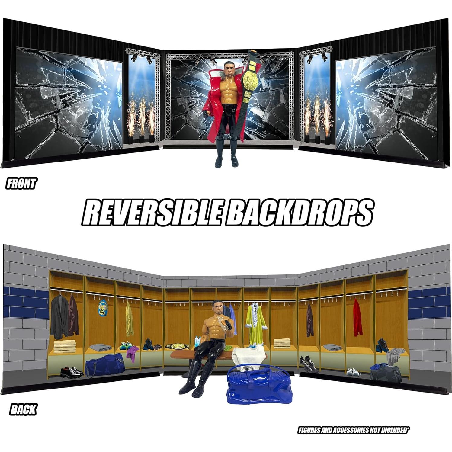 Dioramas Reversibles para Figuras de Lucha Libre WWE AEW 88x21cm