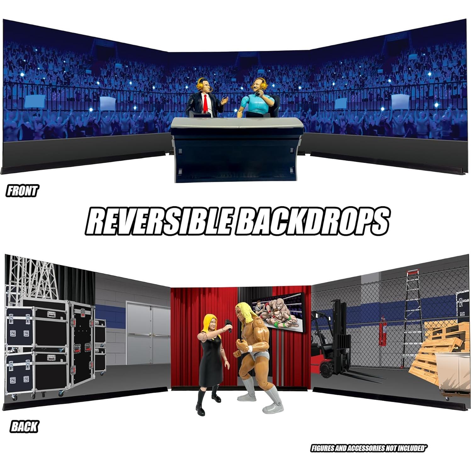 Dioramas Reversibles para Figuras de Lucha Libre WWE AEW 88x21cm