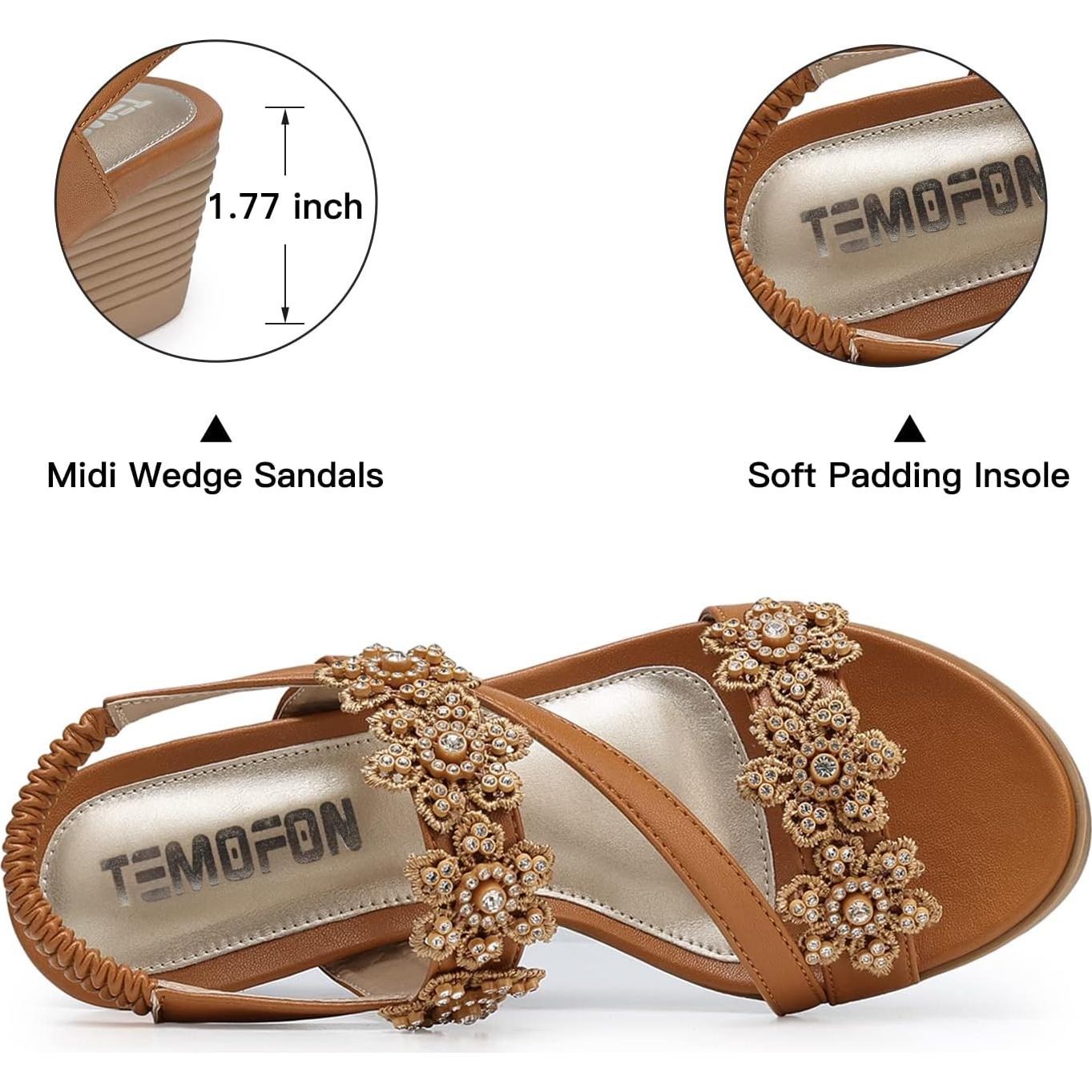 Sandalias Wedge TEMOFON para Mujeres Elegantes - Verano 2025