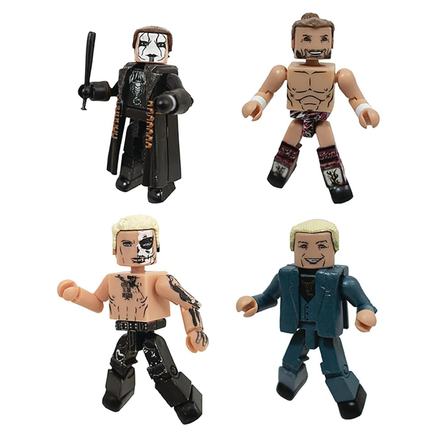 Conjunto Minimates AEW Diamond Select Toys - Sting, Darby Allin, Ric Flair, Bryan Danielson