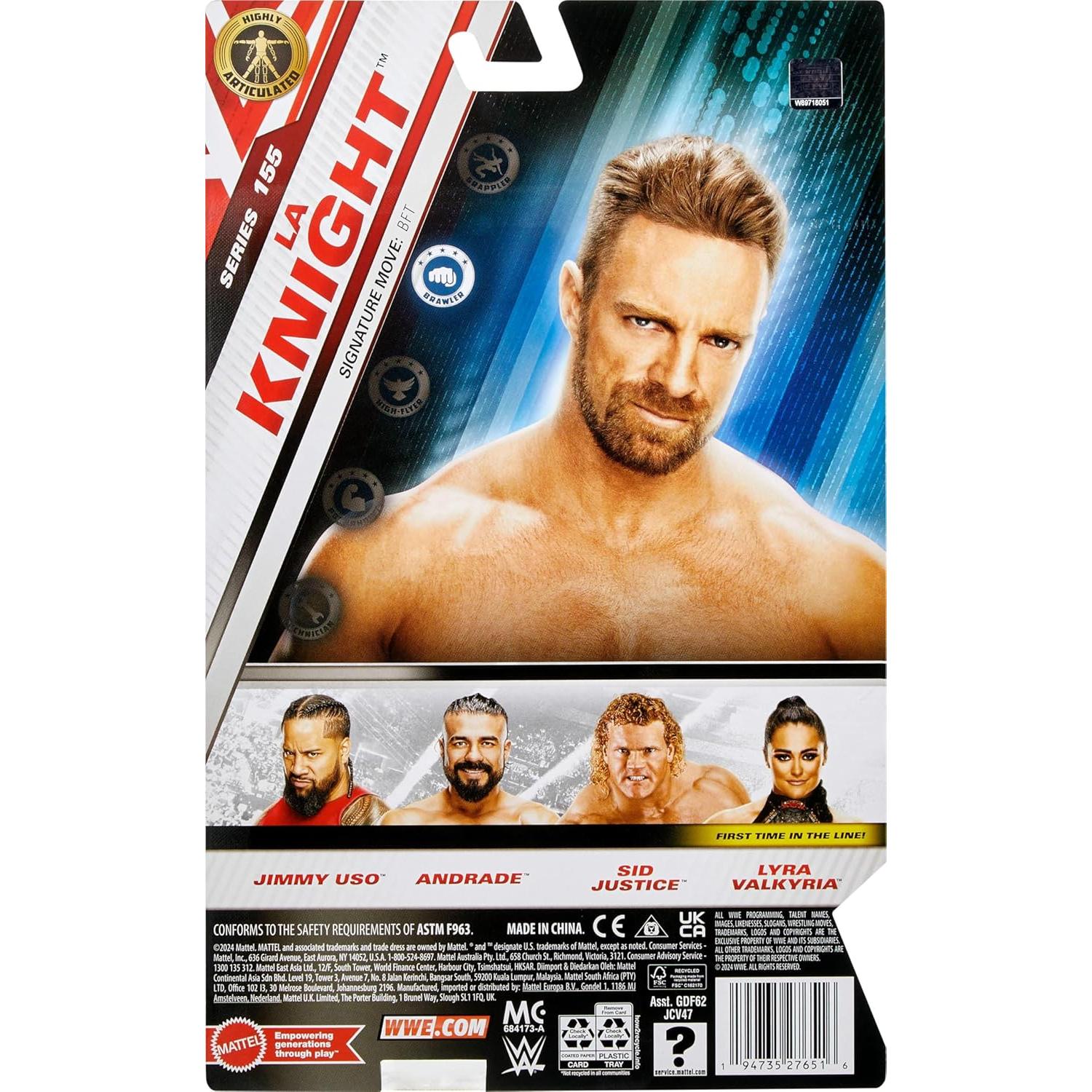 Figura de Acción Mattel WWE LA Knight 15 cm Coleccionable