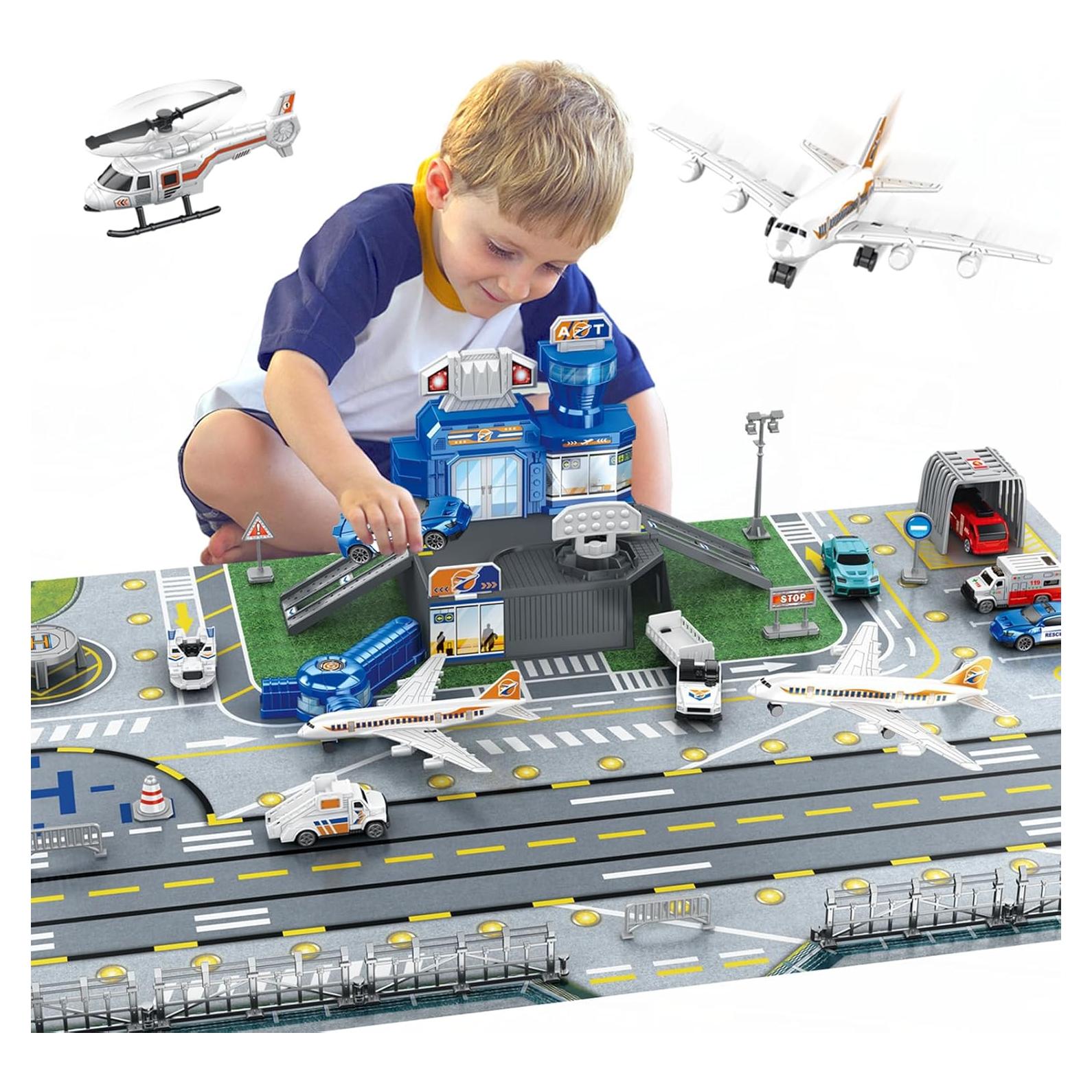 Juego de Aeropuerto WASAiKA con Aviones y Alfombrilla 55x81cm