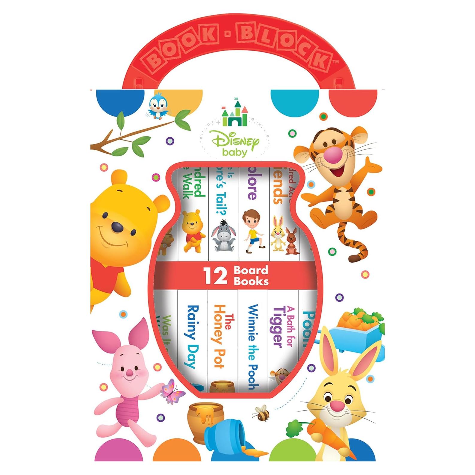 Disney Baby: Winnie the Pooh - My First Library - 12 Board Book Set - First Words, Counting, and More! - PI Kids